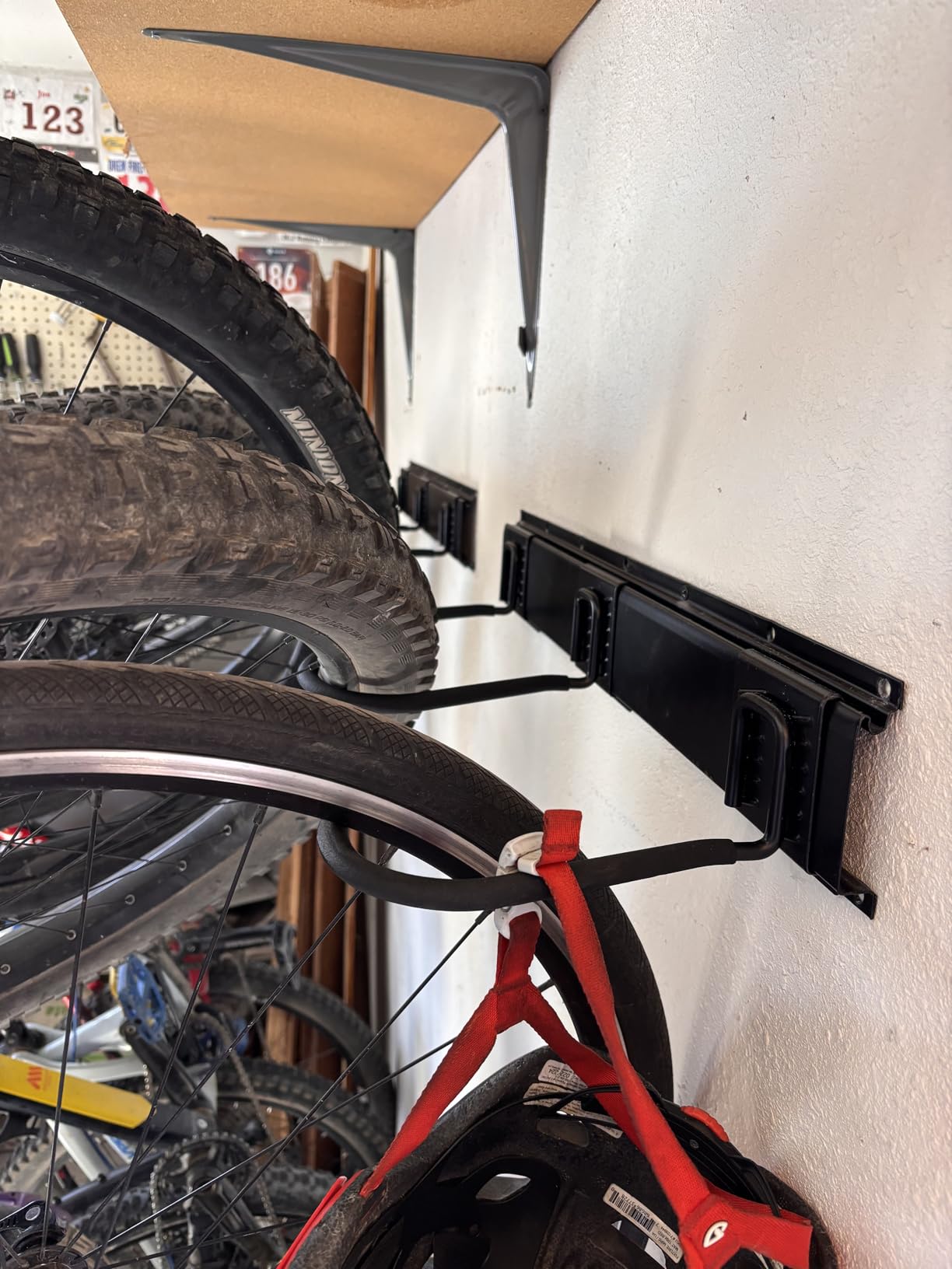 Ultrawall Stainless Steel Bike Storage Rack, 6 Bike Storage Hanger Wall Mount for Home & Garage Holds Up to 300lbs, Black customer photo 2