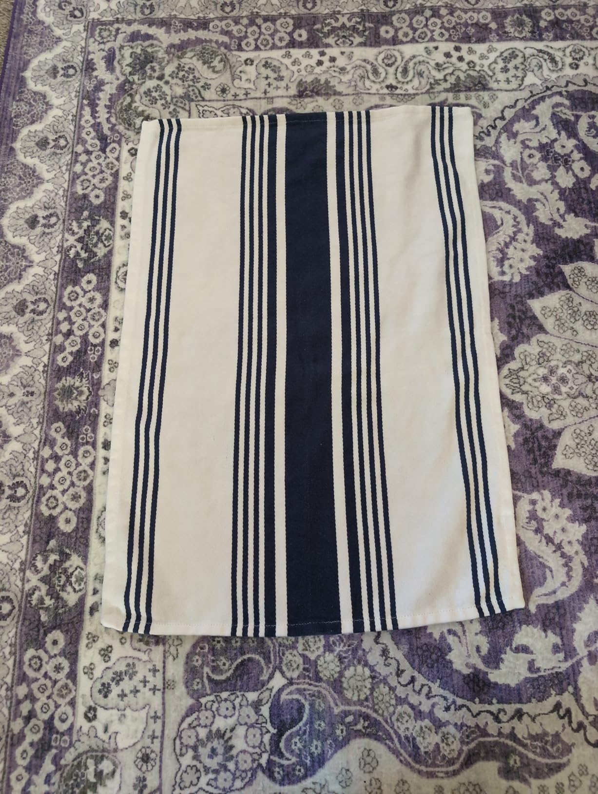 Urban Villa Kitchen Towels Blue White Striped 100% Cotton Set of 6, 20x30 Inch Oversized Dish Cloths, Highly Absorbent, Mitered Corners & Hanging Loop customer photo 1