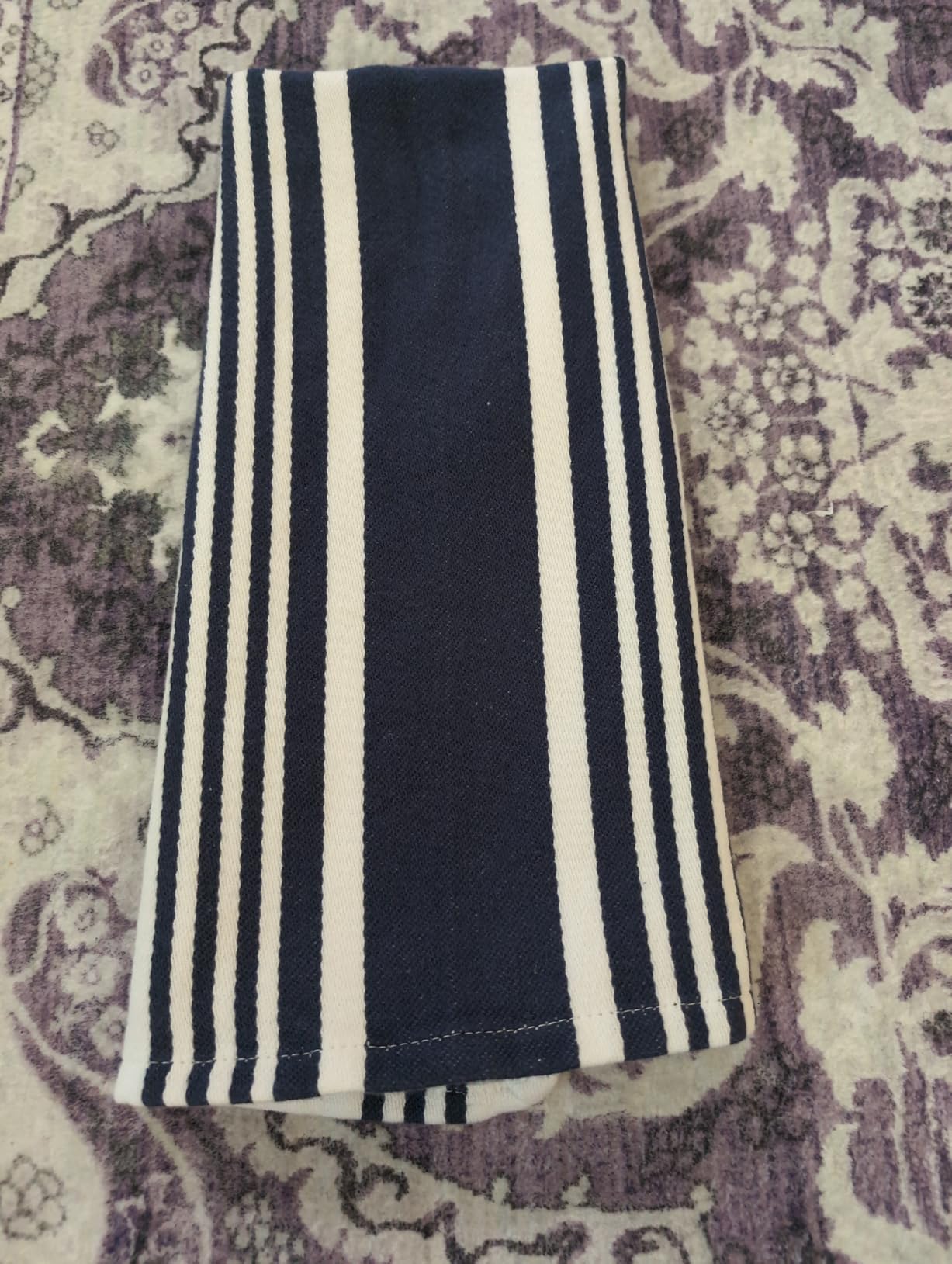 Urban Villa Kitchen Towels Blue White Striped 100% Cotton Set of 6, 20x30 Inch Oversized Dish Cloths, Highly Absorbent, Mitered Corners & Hanging Loop customer photo 2