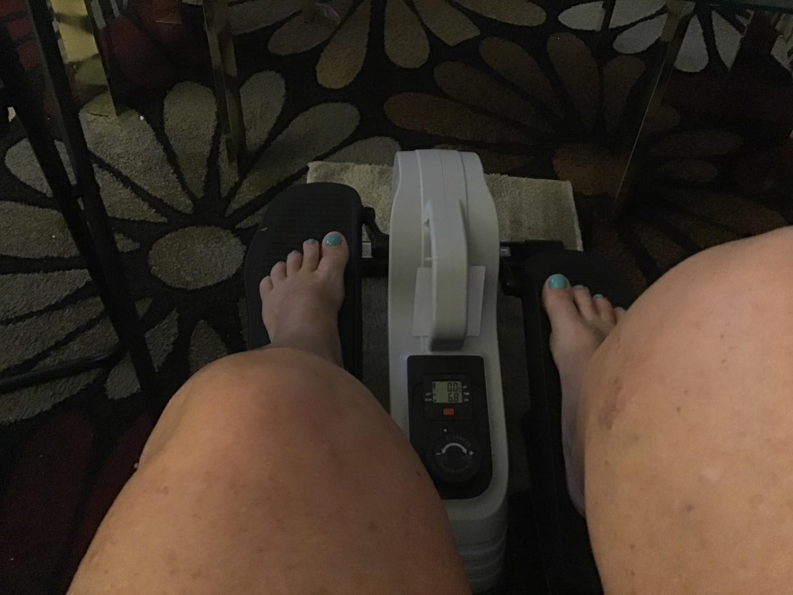 Sunny Health & Fitness Sitting Under Desk Pedal Exerciser, Portable Training Machine for Senior Exercise, Home Workout Elliptical & Bike - SF-E3872 customer photo 2
