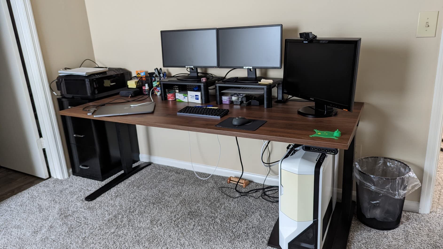 UPLIFTDESK V3 2-Leg Black Laminate Wood Standing Desk - Adjustable Height, Advanced 1-Touch Memory Keypad, Under Desk Cable Management, Wire Grommets & Rocker Board (Black C-Frame, 60 x 30 inch) customer photo 2