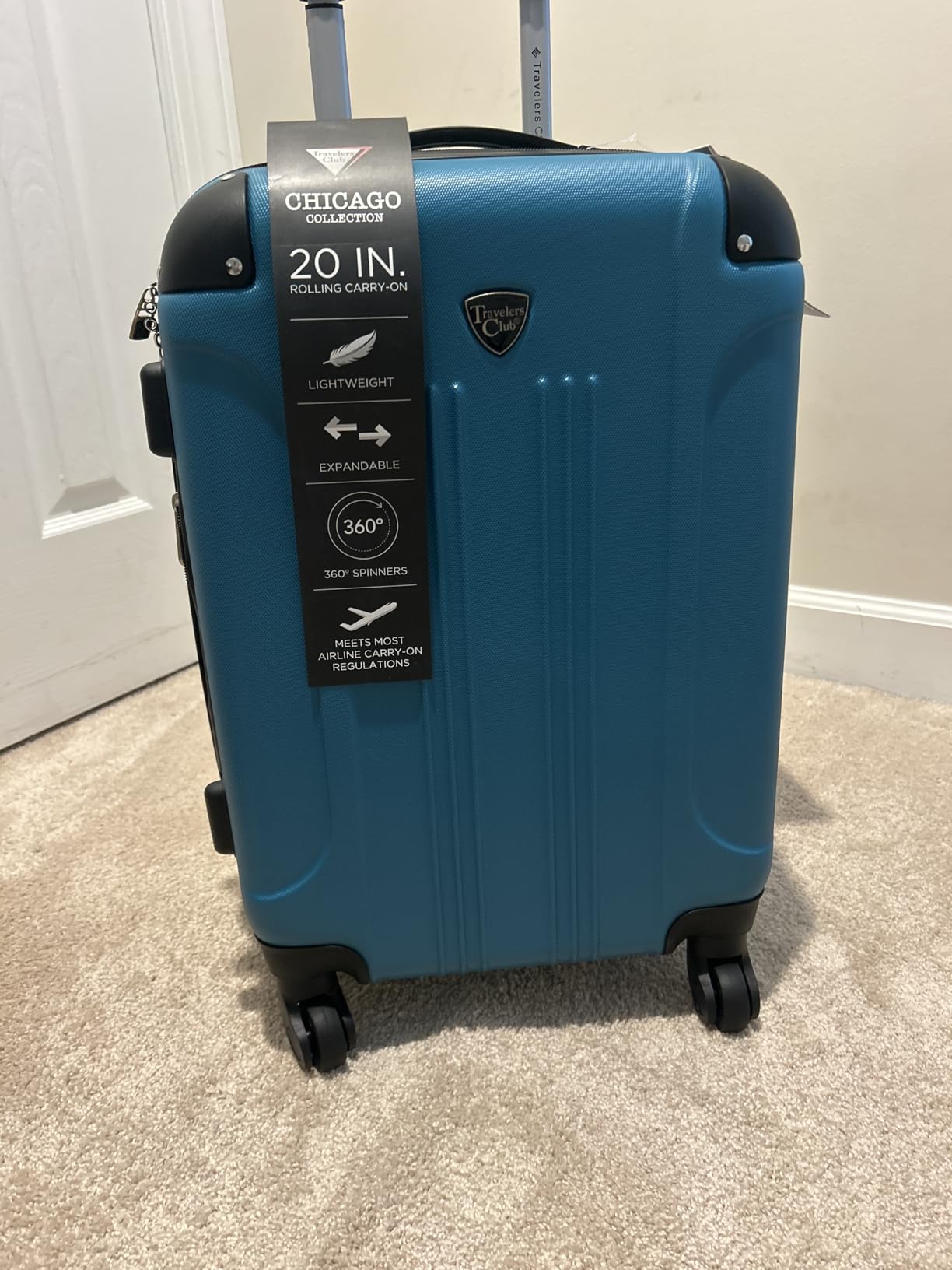 Travelers Club Chicago Hardside Expandable Spinner Luggage, Teal, 5 Piece Set customer photo 1