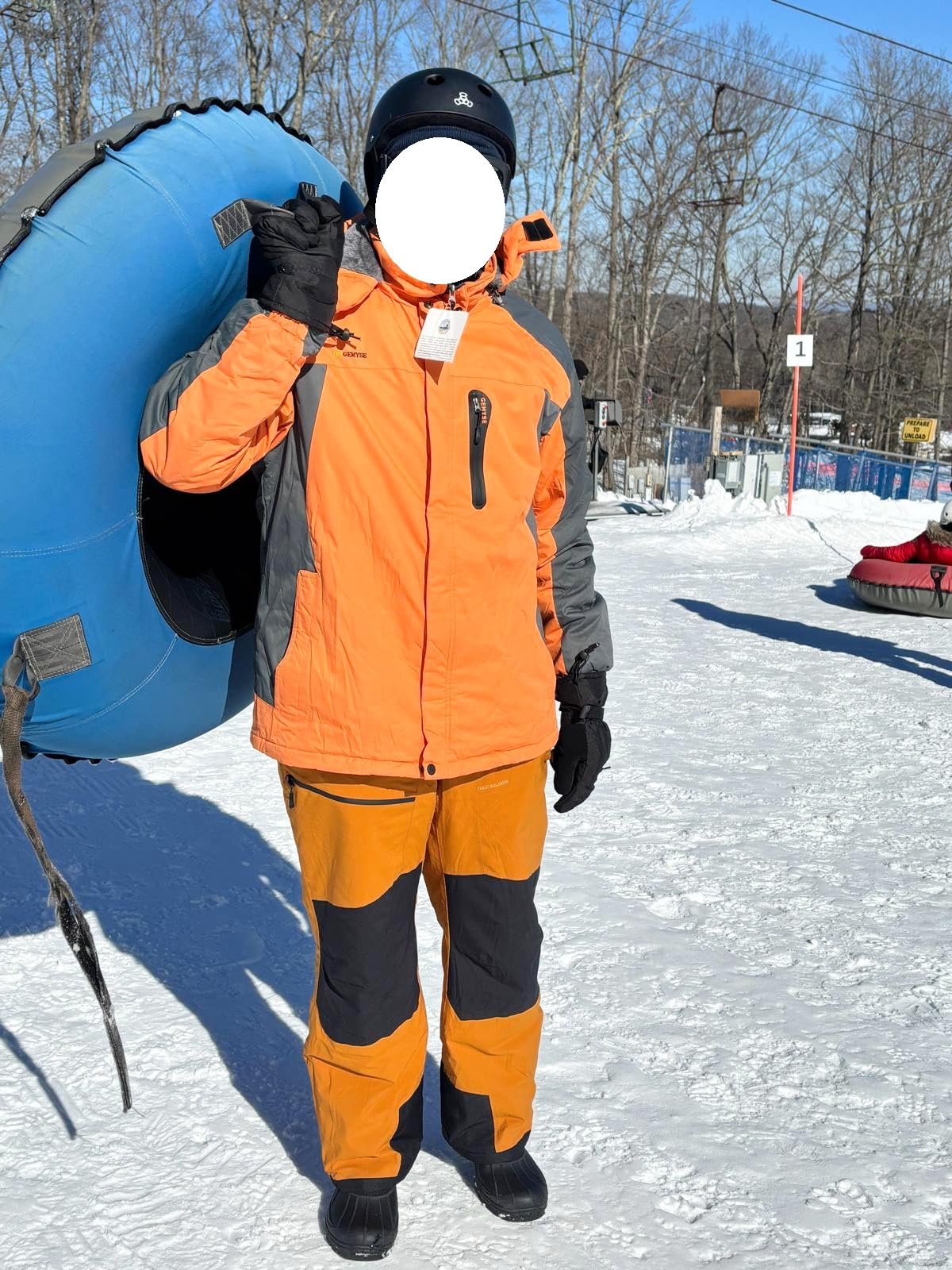 GEMYSE Men's Ski Snow Jacket Warm Winter Waterproof Coat Snowboard Rain Jacket Hooded Windproof Windbreaker customer photo 1