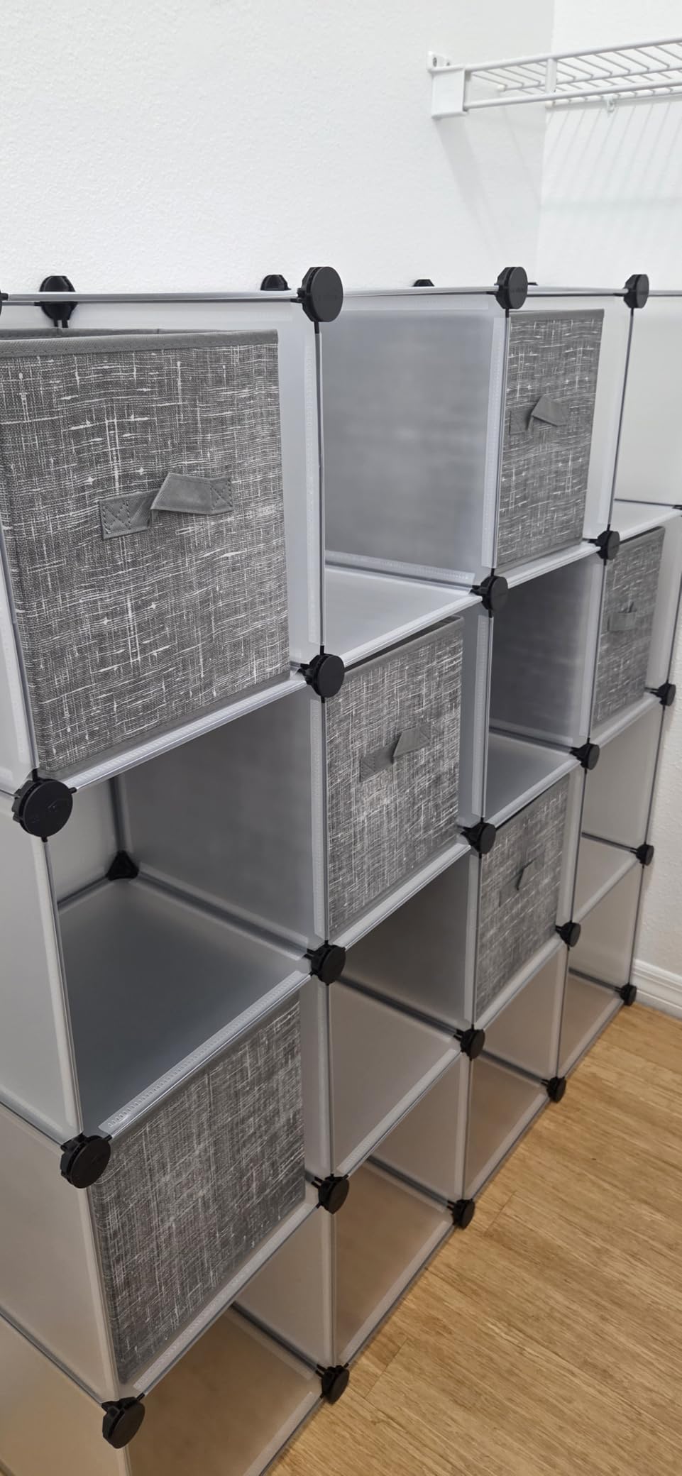 SONGMICS Storage Cubes, 11-Inch Non-Woven Fabric Bins with Double Handles, Set of 6, Closet Organizers for Shelves, Foldable, for Clothes, Cattail Gray UROB26LG customer photo 1