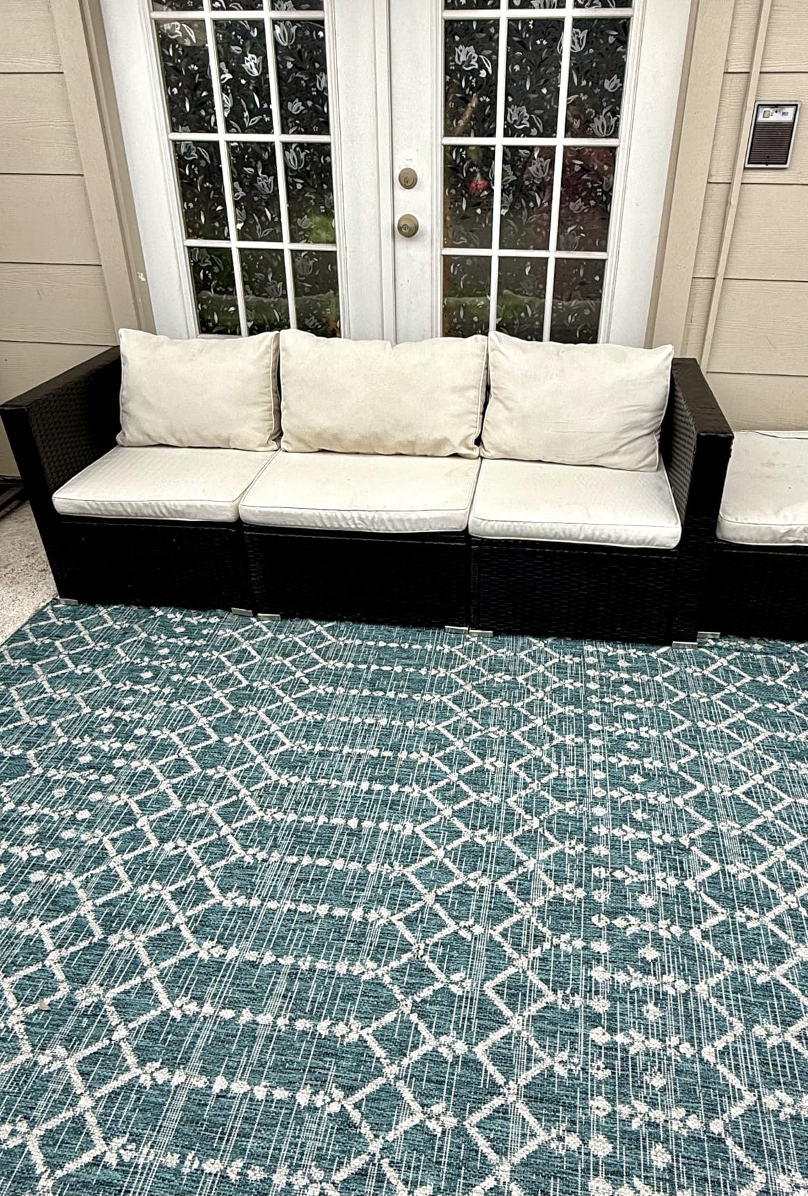 JONATHAN Y Moroccan Geometric Indoor Outdoor Area Rug 8X10 Natural/Black, Ourika Textured Weave for Backyard, Patio, Porch, Easy-Cleaning, High Traffic, Pet-Friendly, Non-Shedding (SMB108D-8) customer photo 1