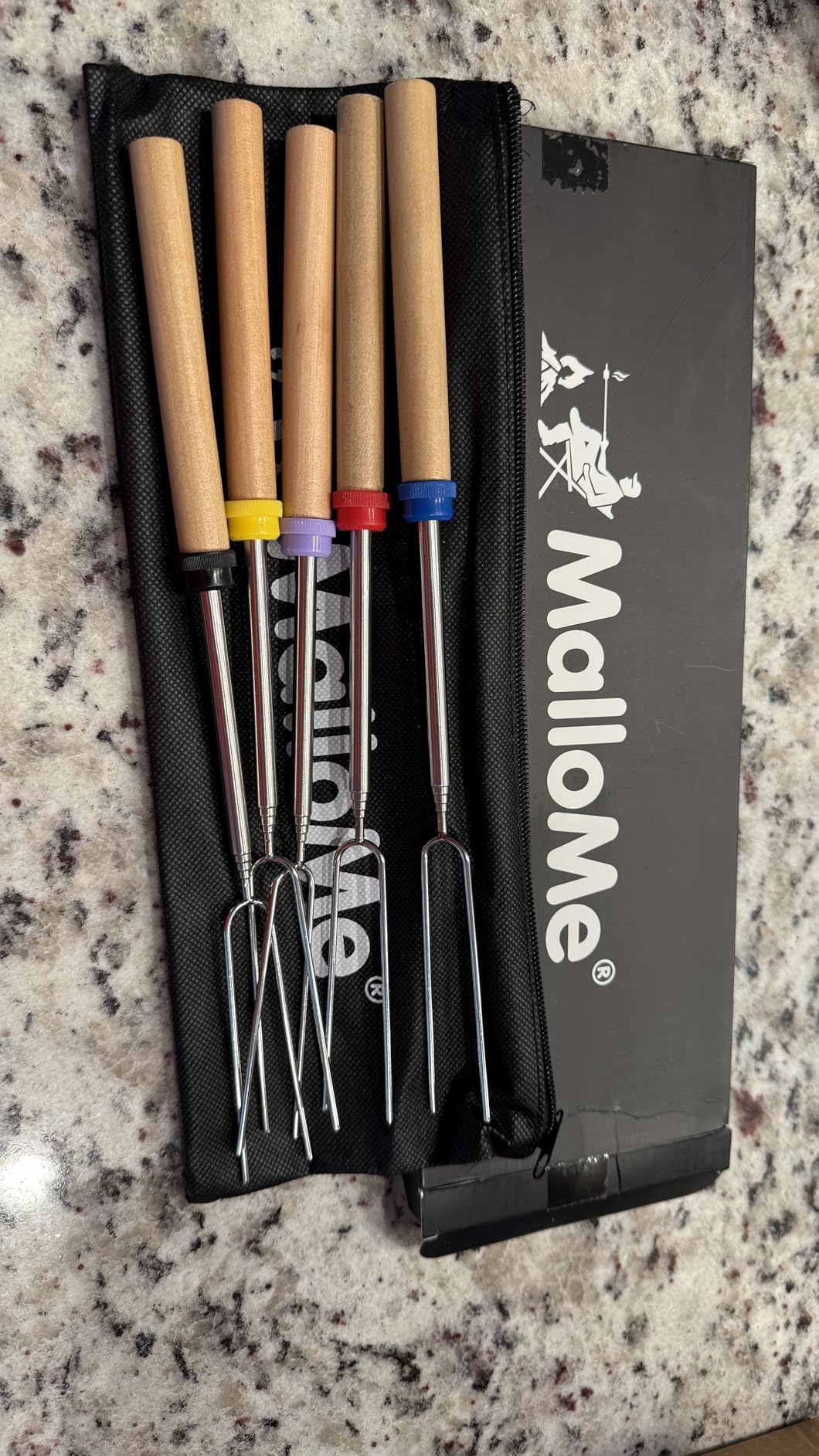 MalloMe Smores Sticks for Fire Pit Long - Marshmallow Roasting Sticks Smores Kit - Smore Skewers Hot Dog Fork Campfire Cooking Equipment, 5 Pack customer photo 1