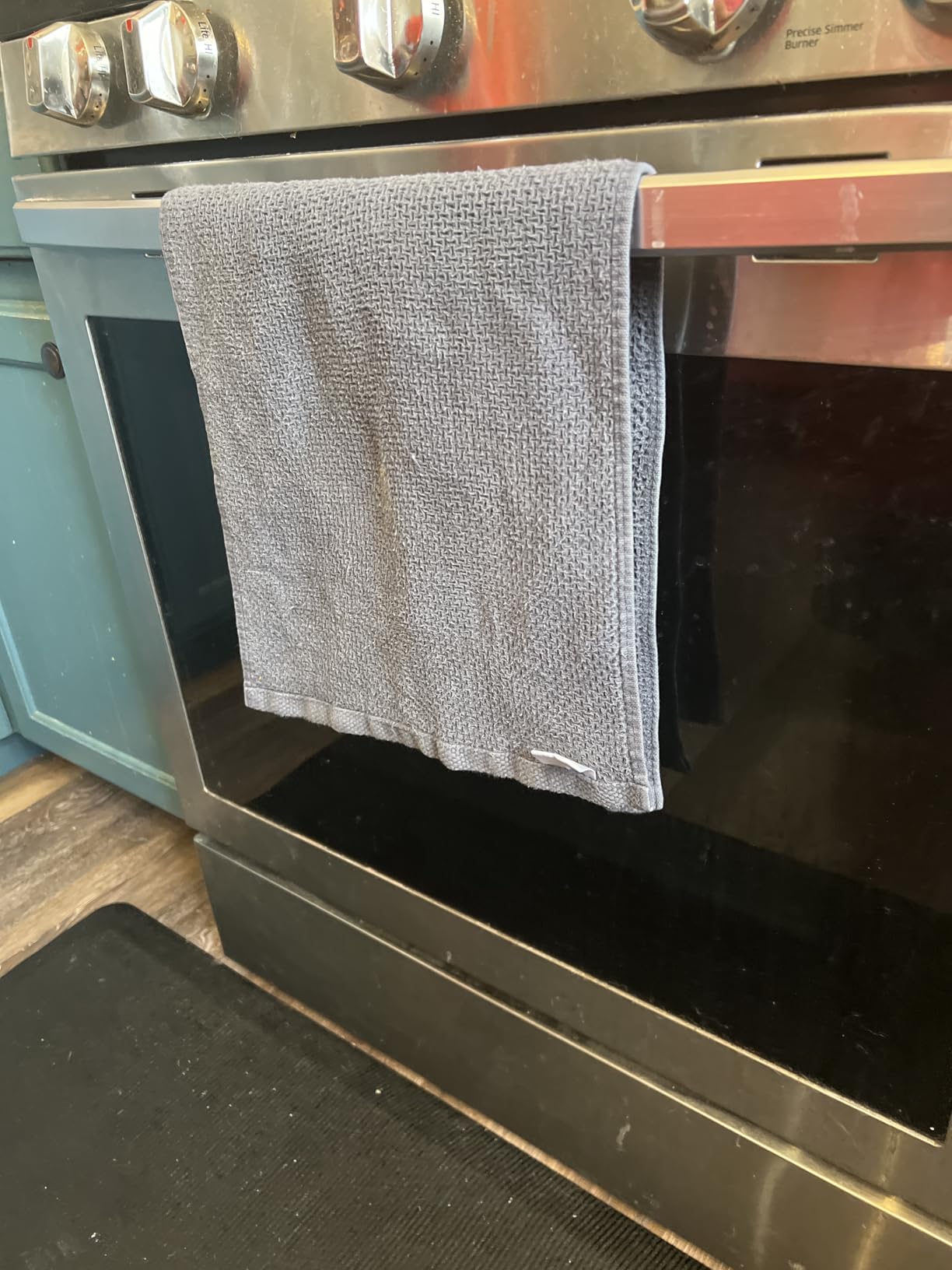 Homaxy 100% Cotton Waffle Weave Kitchen Dish Cloths, Ultra Soft Absorbent Quick Drying Dish Towels, 12 x 12 Inches, 6-Pack, Dark Grey customer photo 2