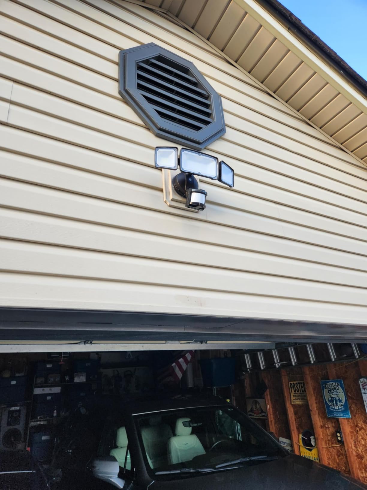 LEPOWER LED Security Lights Motion Sensor Light Outdoor, 38W 4200LM Light, 5500K, IP65 Waterproof, 3 Head Detected Flood Light for Garage, Yard, Porch (White) customer photo 2