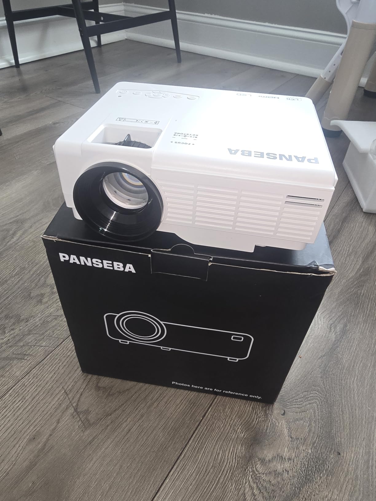 PANSEBA 1080P Mini Projector with Screen, Portable Home Theater Movie Projector with Two-Way Bluetooth, HDMI/USB Input for Smartphone/TV Stick, Ideal for Indoor & Outdoor Use customer photo 2