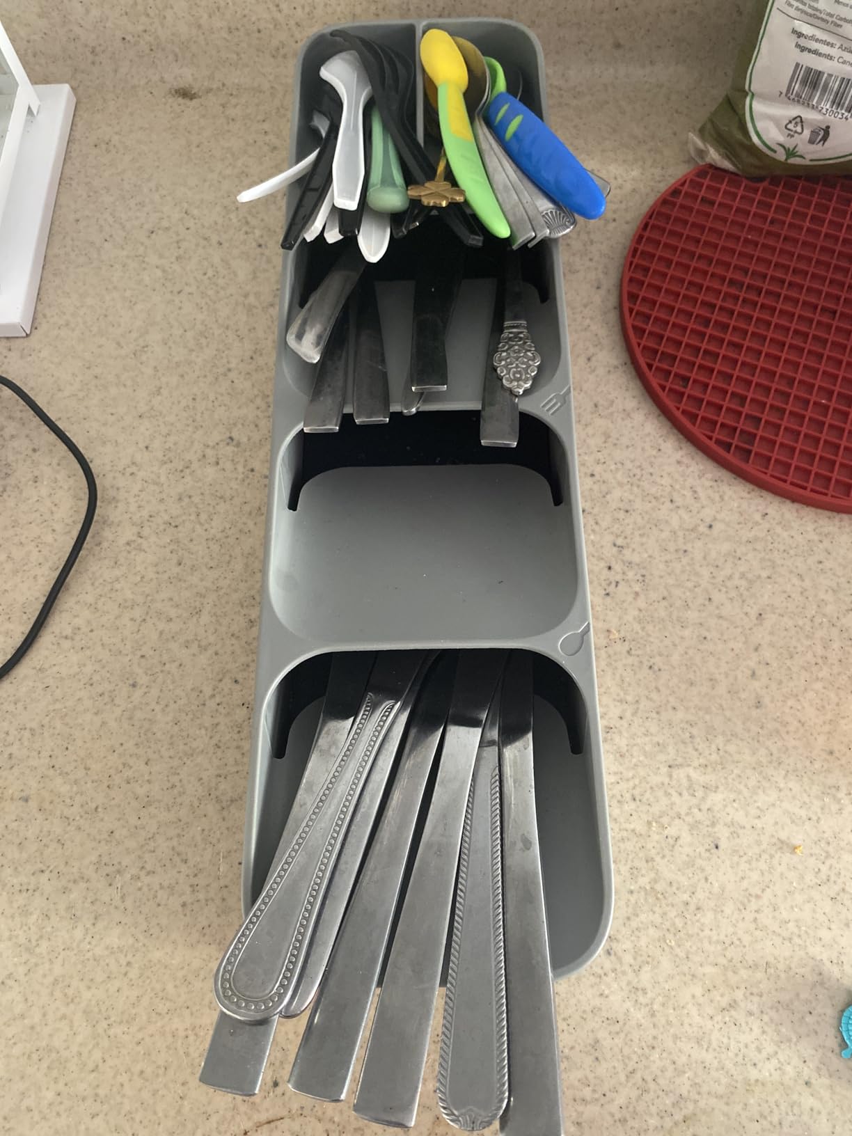 Joseph Joseph DrawerStore Compact Utensil Organizer For Kitchen Drawer Silverware, Flatware Tray, Grey customer photo 2