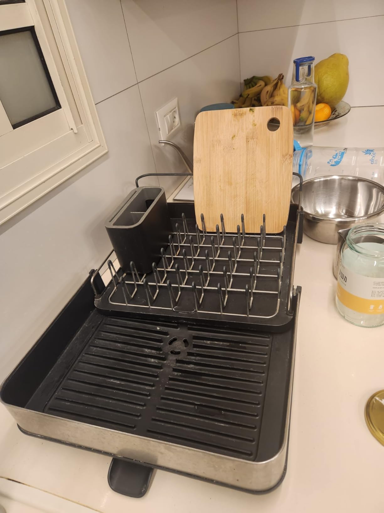 Joseph Joseph Extendable Dish Drying Rack with Dual Parts - Stainless Steel, Non-Scratch, Movable Utensil Drainer & Drainage Spout, Gray customer photo 2