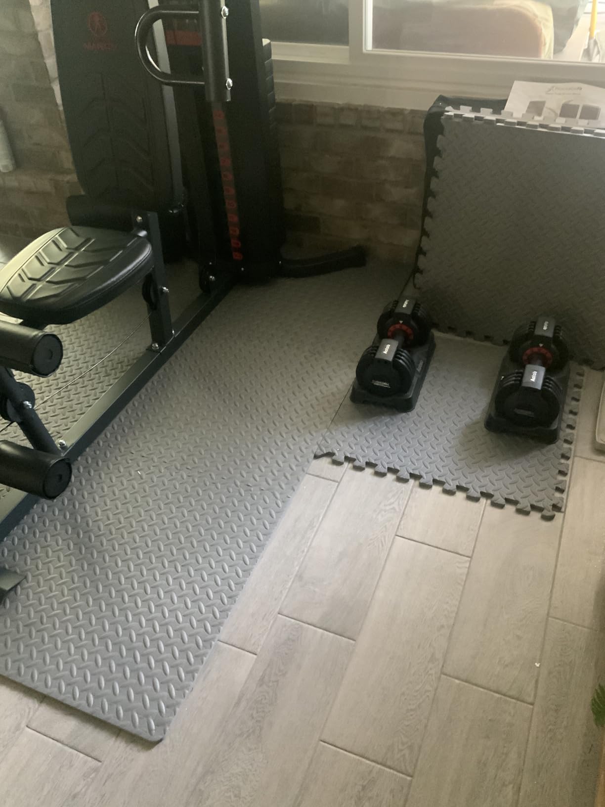 ProsourceFit Puzzle Exercise Mat ½ in, EVA Interlocking Foam Floor Tiles for Home Gym, Water-Resistant Mats Workout Equipment, Black, 24 in x 24 in x ½ in, 144 Sq Ft - 36 Tiles customer photo 2
