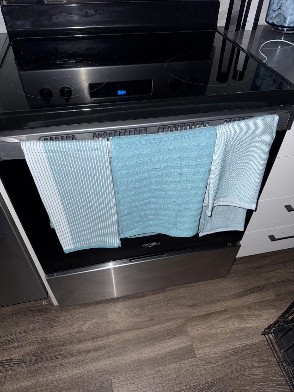 Premium Kitchen Towels (20x28, 6 Pack) | Large Cotton Dish Towels | Flat & Terry Highly Absorbent Kitchen Linen Set with Hanging Loop | Gray customer photo 1