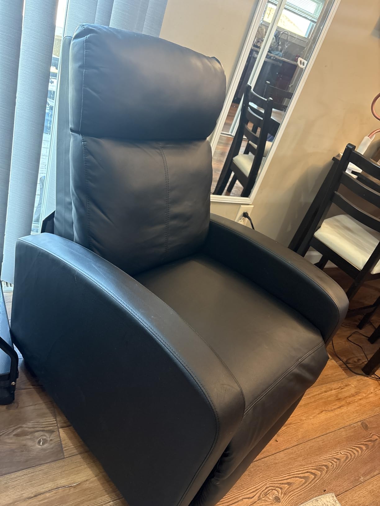 BestMassage Recliner Chair with 2 Point Massage Function, PU Leather with Lumbar Support, Adjustable Push Back, Footrest & Padded Seat customer photo 1