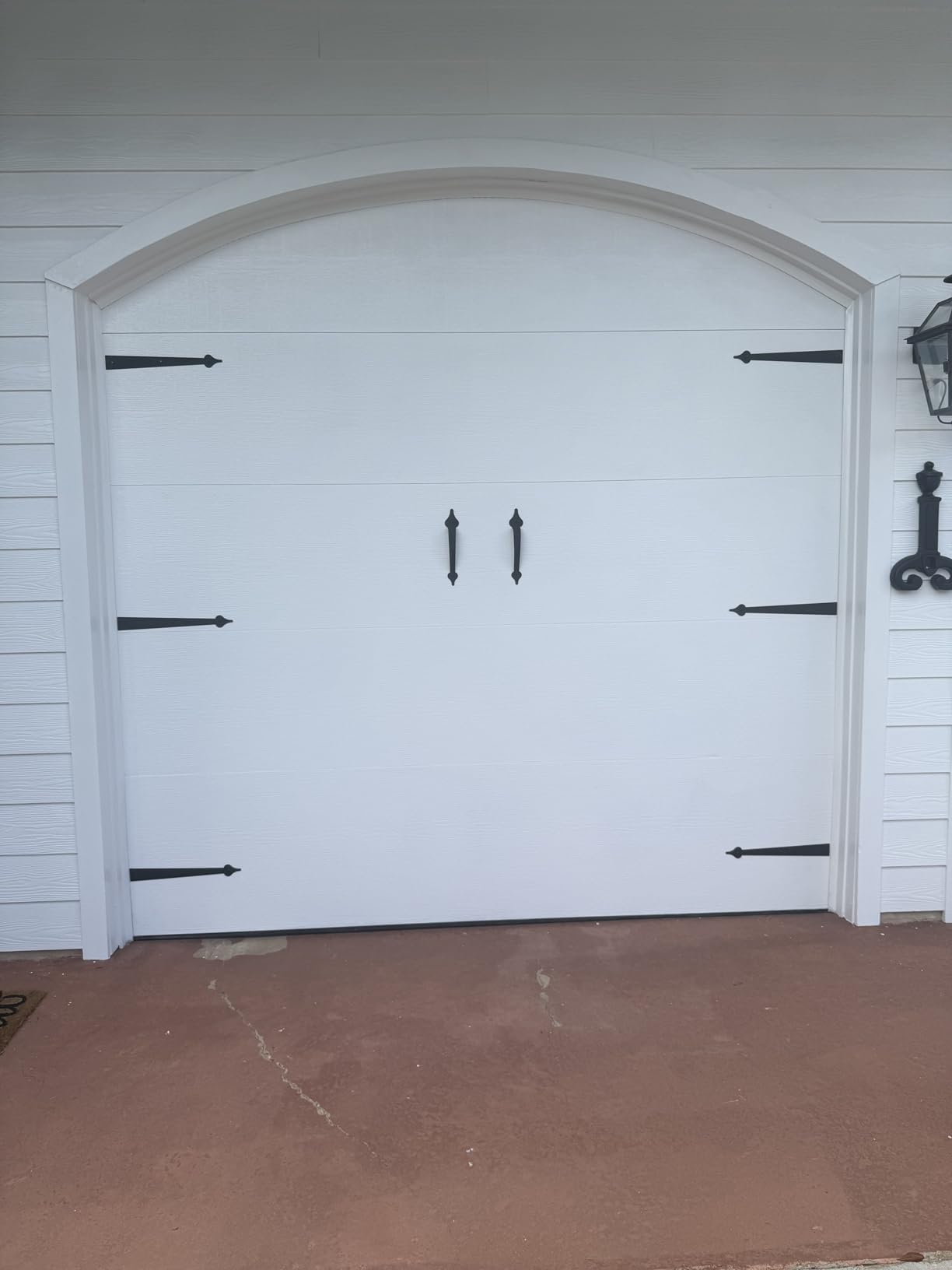 WINSOON Decorative Metal Garage Door Hardware Screw in Carriage House Accents Dummy Hinges Handles Black Steel Barn Gate Garage Decor customer photo 1