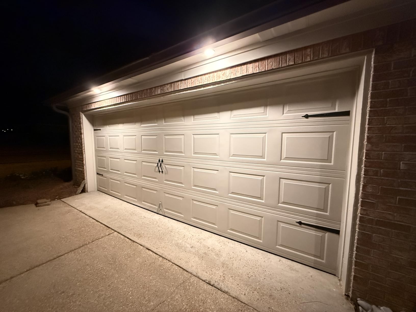 WINSOON Decorative Metal Garage Door Hardware Screw in Carriage House Accents Dummy Hinges Handles Black Steel Barn Gate Garage Decor customer photo 2