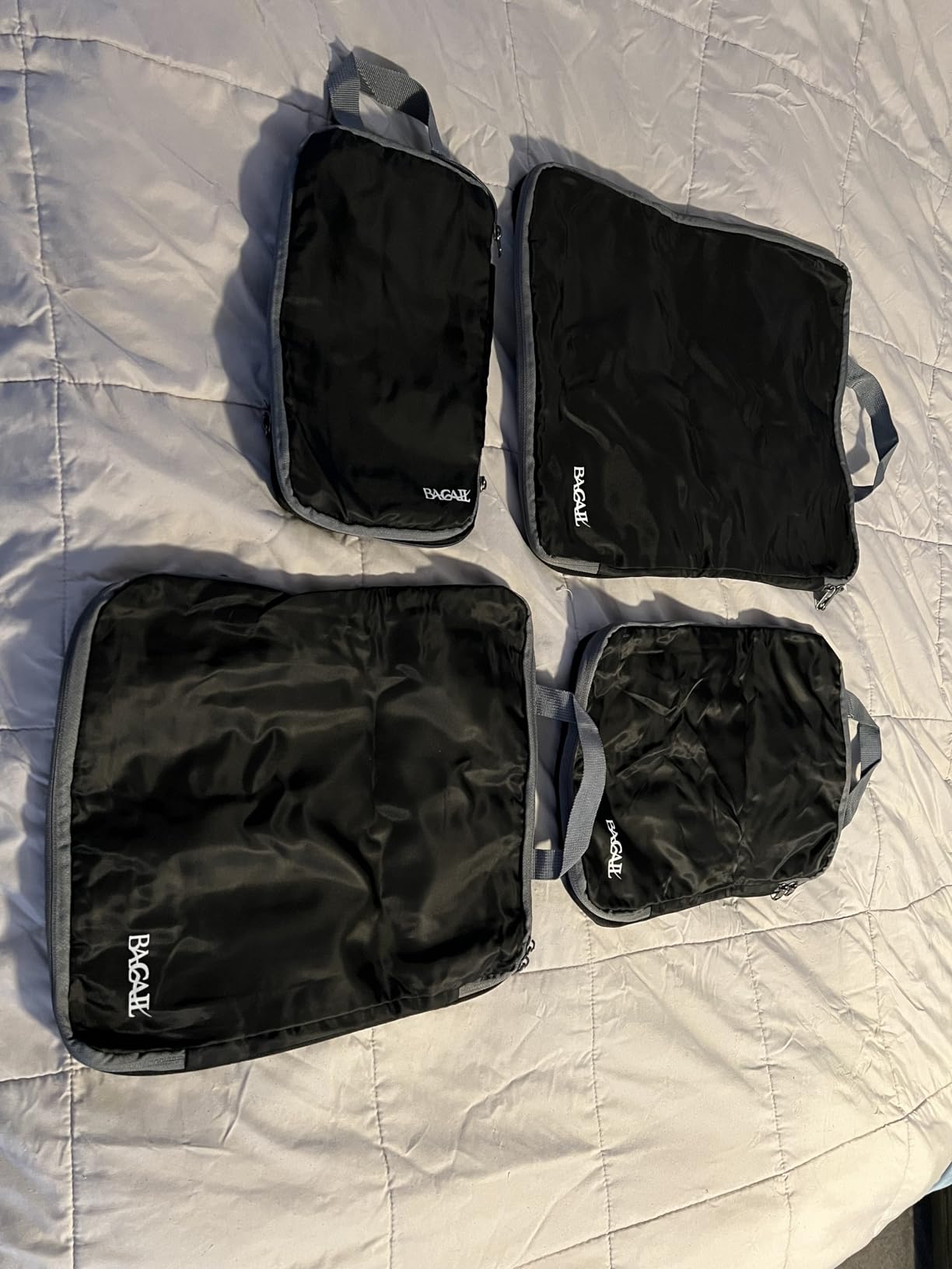 BAGAIL 4 Set/6 Set/8 Set Compression Packing Cubes Travel Accessories Expandable Packing Organizers (Half Mesh, 6-Black) customer photo 2