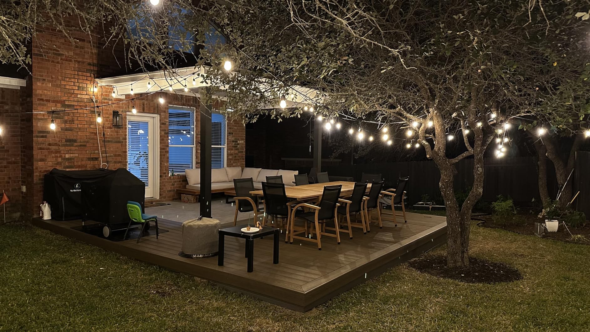 Amazonia Franklin 9-Piece Rectangular Extendable Patio Dining Set Teak Finish and Weather-Net Technology Ideal for Outdoors and Indoors customer photo 2