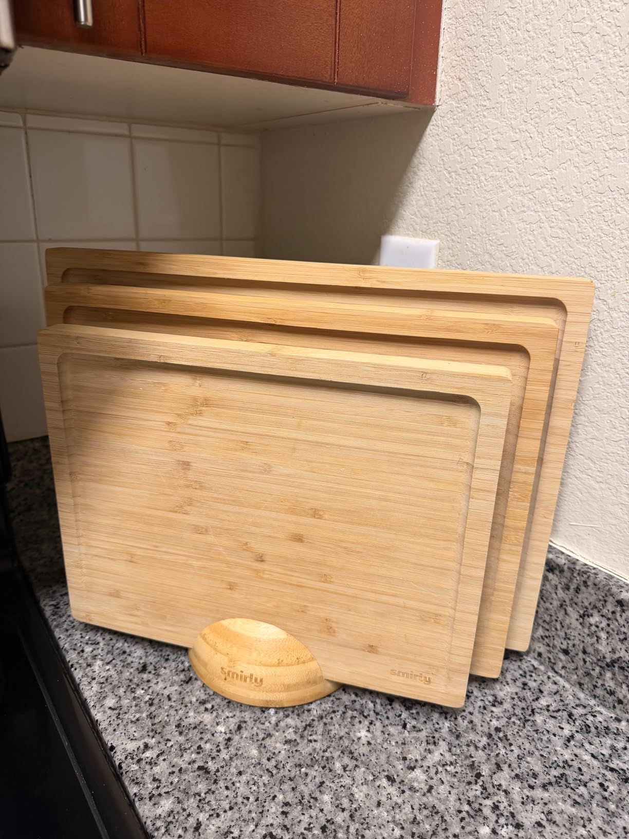 SMIRLY Wooden Cutting Boards For Kitchen Meal Prep & Serving - Bamboo Cutting Board Set with Holder, Charcuterie & Chopping Board, Wood Cutting Board Set, Kitchen Gadgets customer photo 1