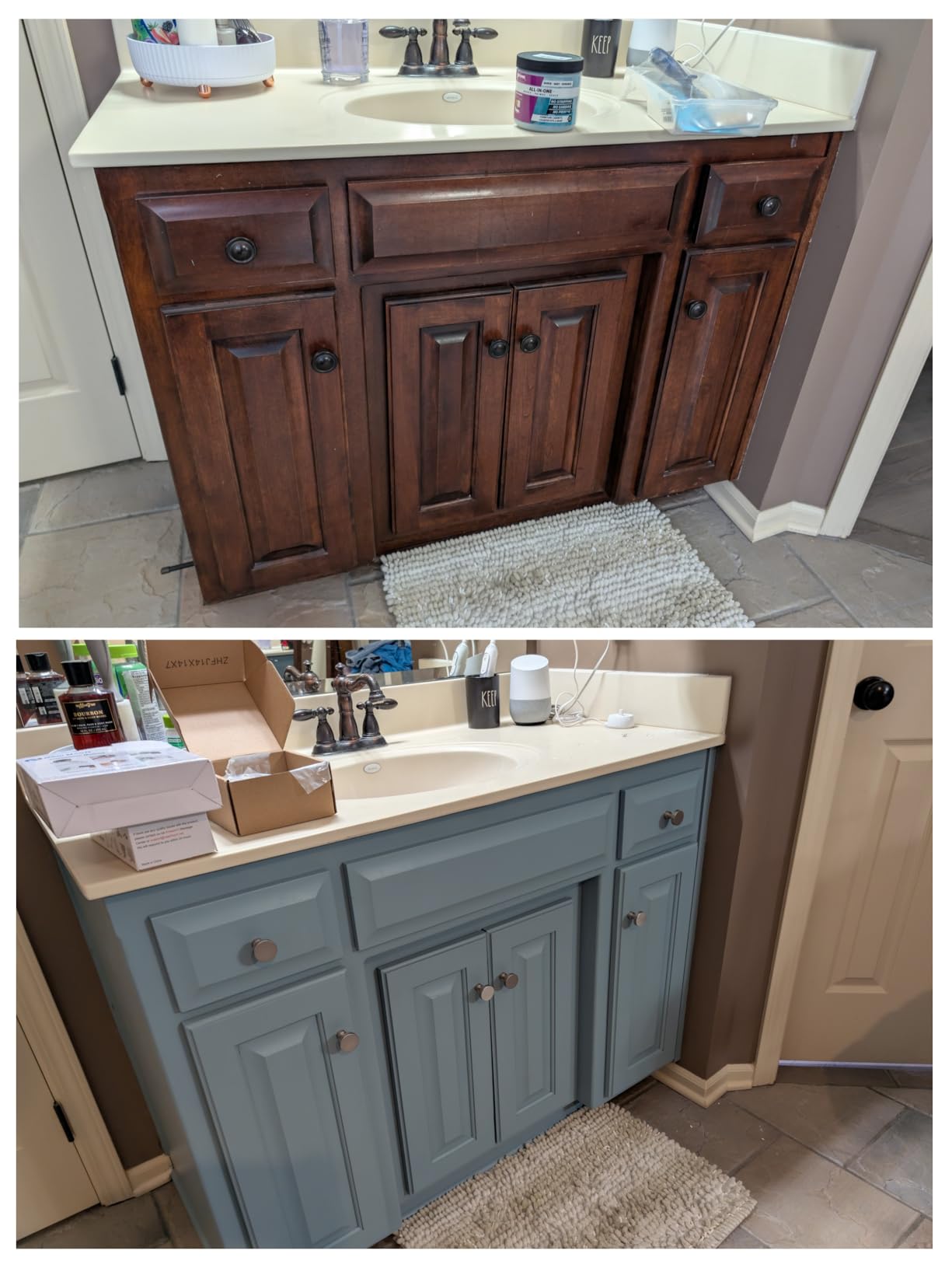 Beyond Paint All-in-One Refinishing Paint, No Sanding, Matte Finish for Cabinets, Countertops, Furniture and Doors, 1 Pint, Nantucket customer photo 2