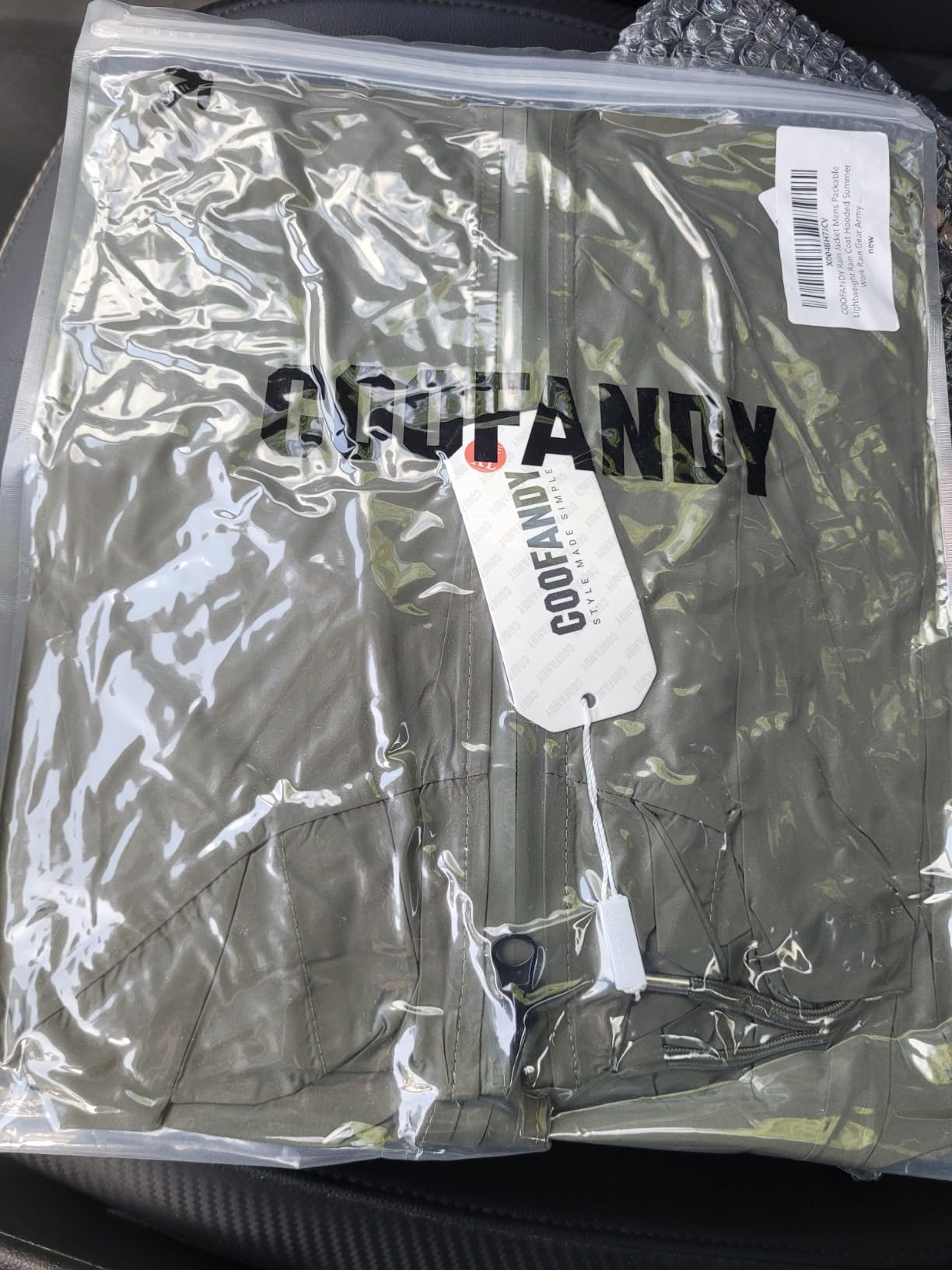 COOFANDY Men's Light Rain Jacket with Hood Packable Waterproof Raincoat Golf Rain Gear Travel Hiking Windbreaker customer photo 1