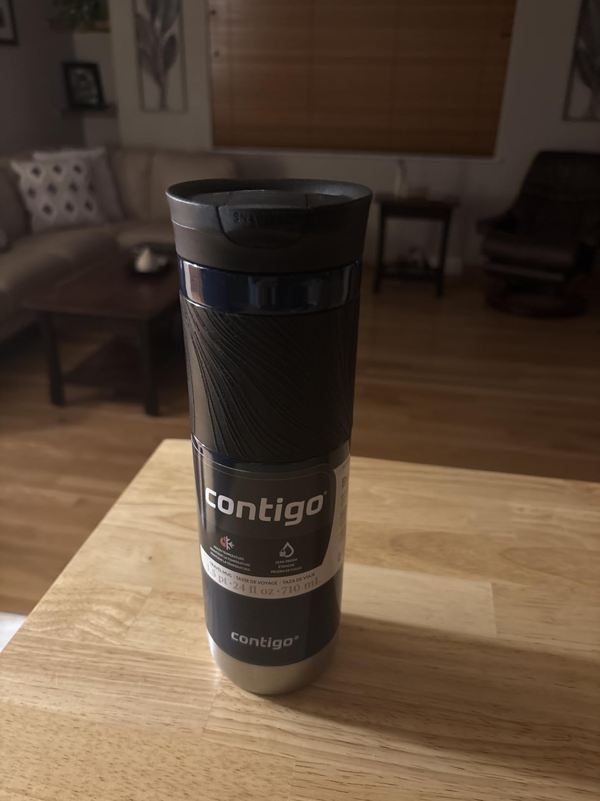 Contigo Byron Vacuum-Insulated Stainless Steel Travel Mug with Leak-Proof Lid, Reusable Coffee Cup or Water Bottle, BPA-Free, 20oz 2-Pack in Sake & Blue Corn Perfect for Hot and Cold Beverages customer photo 2