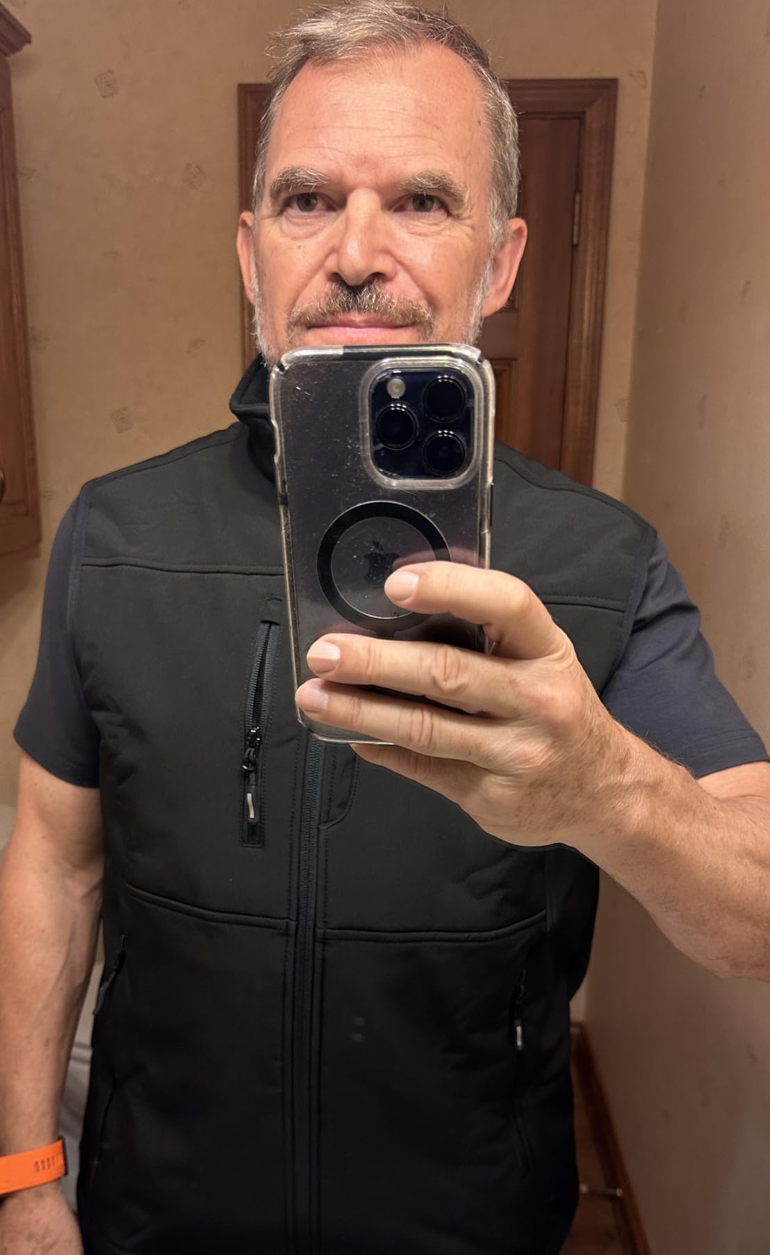 Men's Running Vest Outerwear, Lightweight Windproof Fleece-Lined Softshell Sleeveless Jacket customer photo 2