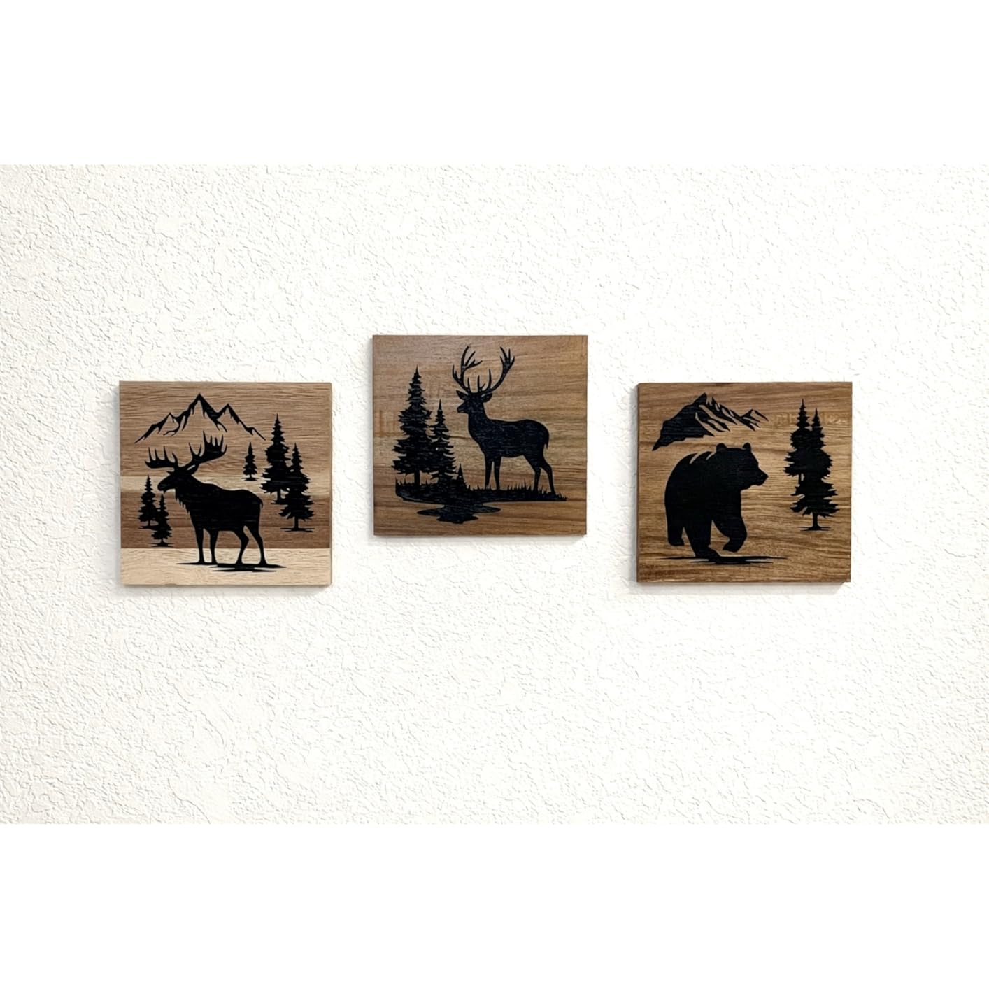 HomeRustique Real Wooden Cabin Decor with Bear, Deer and Moose (Set of 3) customer photo 1