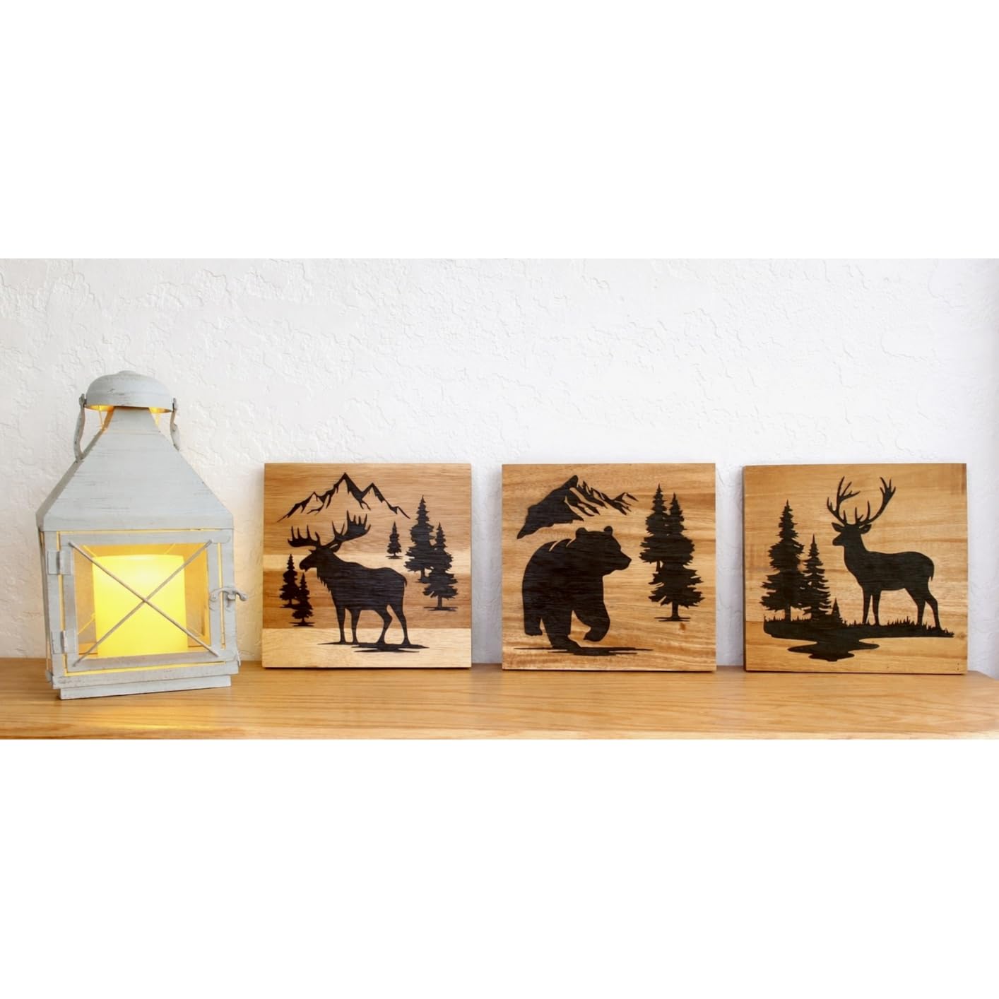 HomeRustique Real Wooden Cabin Decor with Bear, Deer and Moose (Set of 3) customer photo 2
