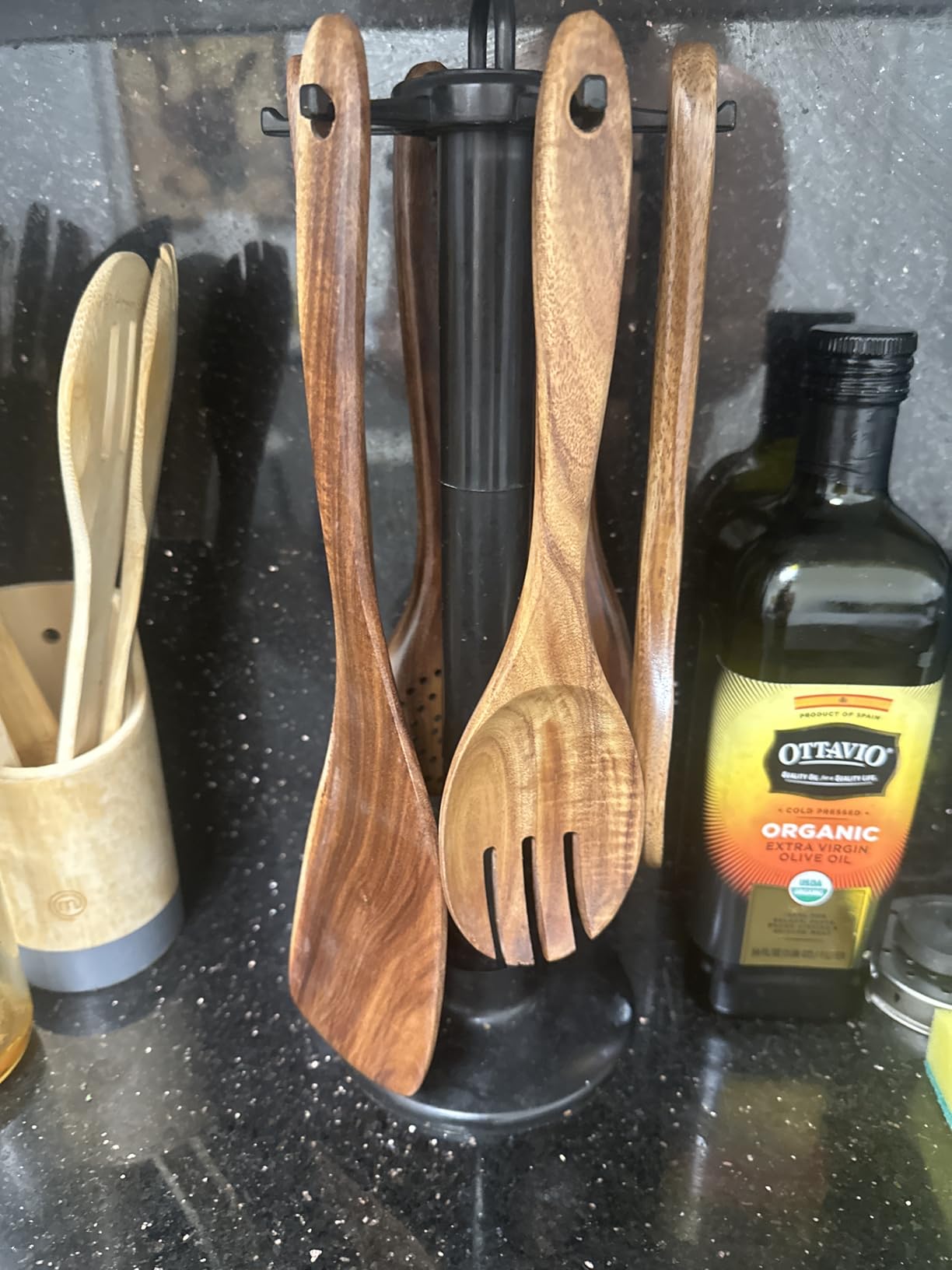 Zulay Kitchen 6 Piece Wooden Spoons for Cooking - Natural Teak Wooden Utensil Set, Easy to Clean, Durable, Smooth with Comfort Grip - Non Toxic Wooden Cooking Utensil Sets customer photo 2