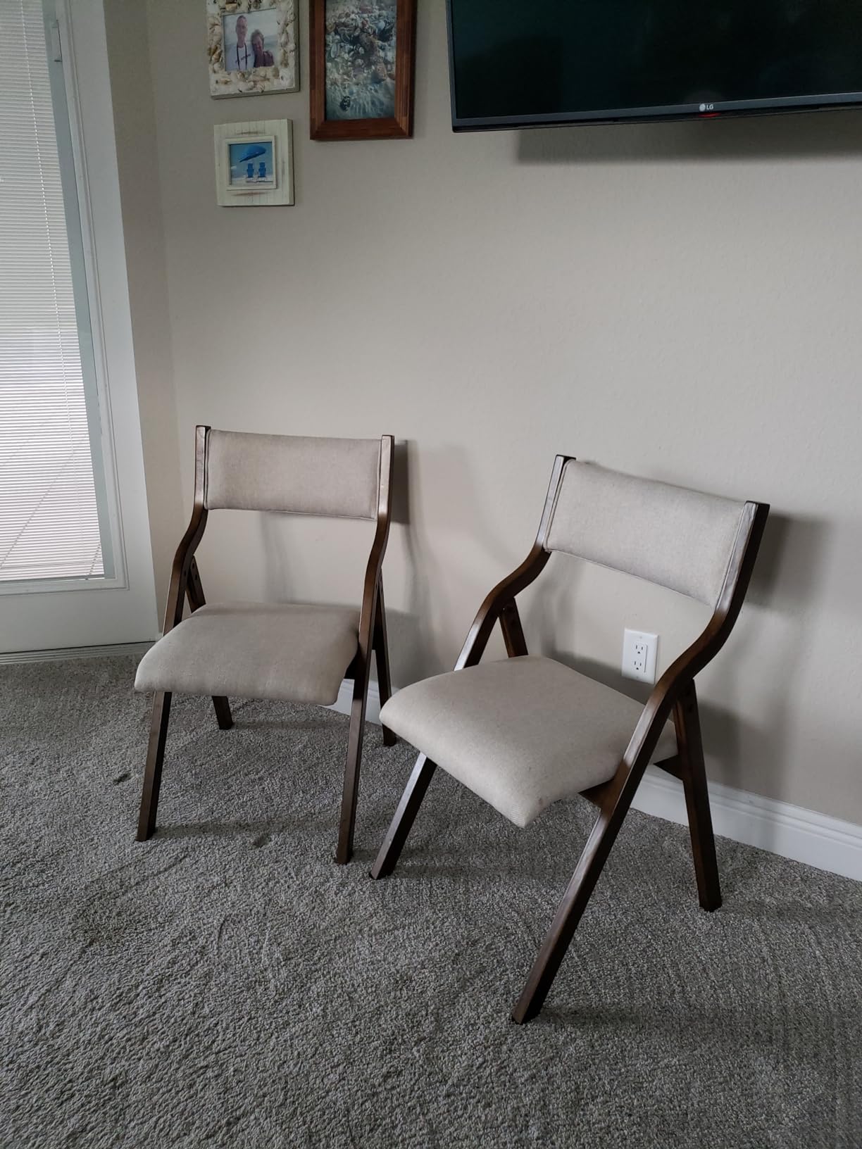 Ball & Cast Modern Folding Chairs Folding Dining Room Chairs Set of 2, 18