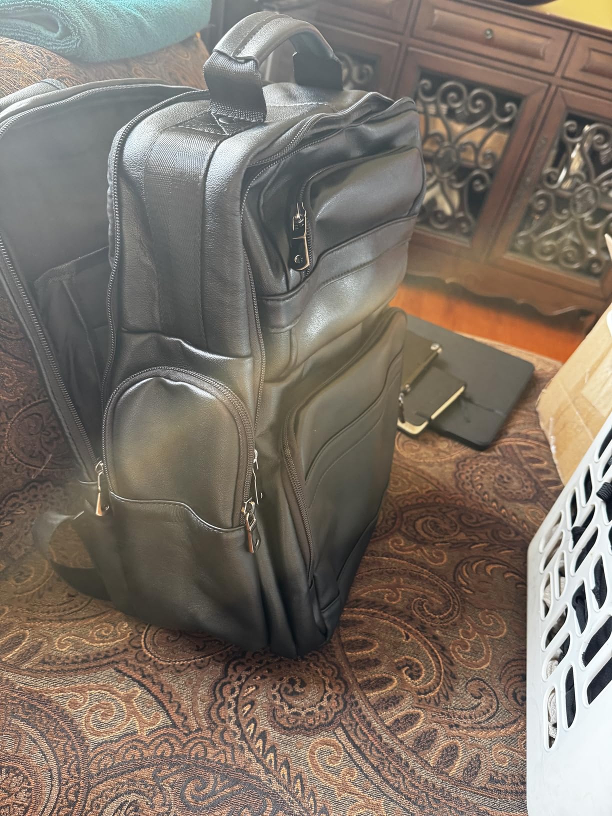 TIDING Men's Vintage Leather Backpack 15.6