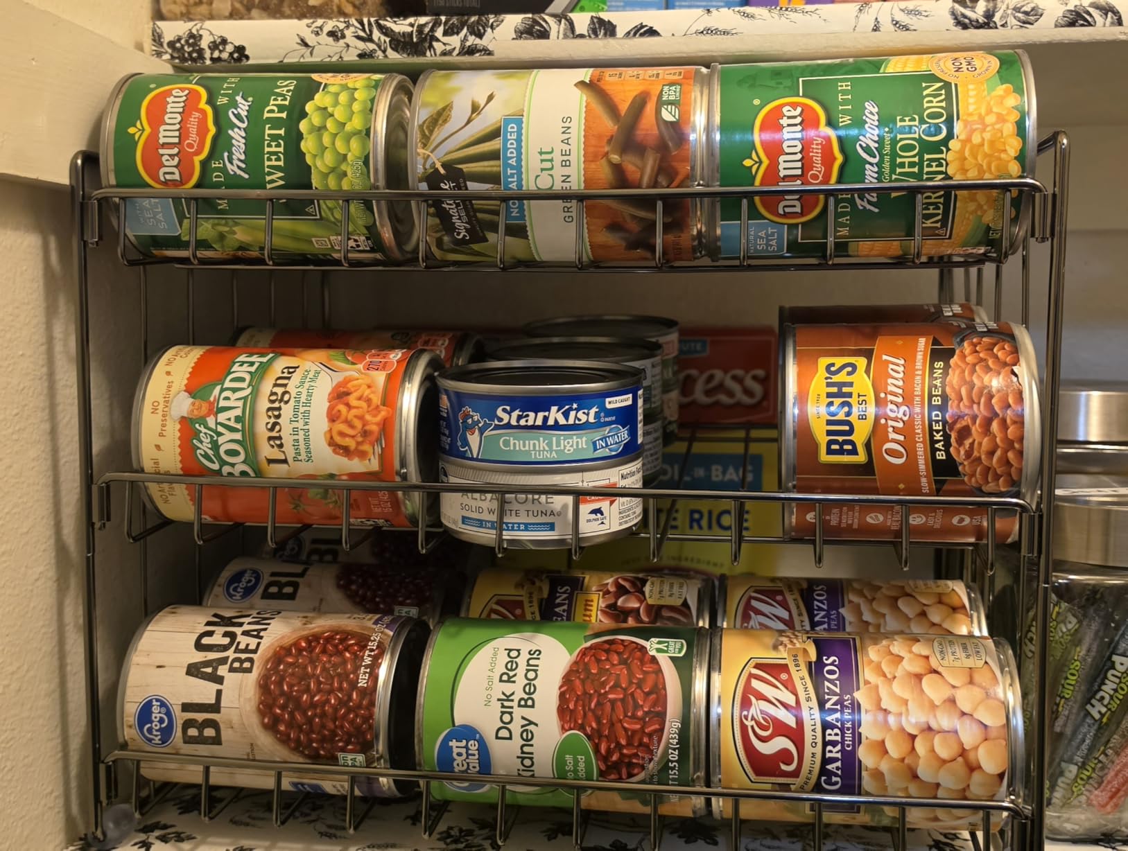 Kitchen Details 3 Tier Can Organizer | Chrome Steel Canned Food Storage Rack | Holds 36 Cans | Space-Saving Pantry & Cabinet Storage Solution | Easy Access to Canned Goods | Freestanding Design customer photo 1