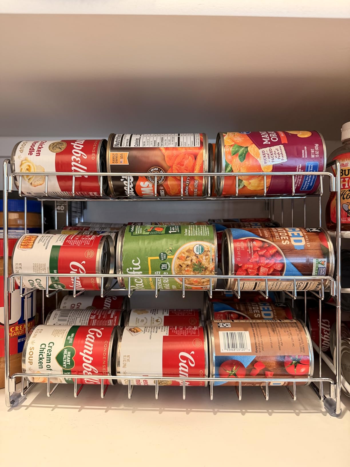 Kitchen Details 3 Tier Can Organizer | Chrome Steel Canned Food Storage Rack | Holds 36 Cans | Space-Saving Pantry & Cabinet Storage Solution | Easy Access to Canned Goods | Freestanding Design customer photo 2