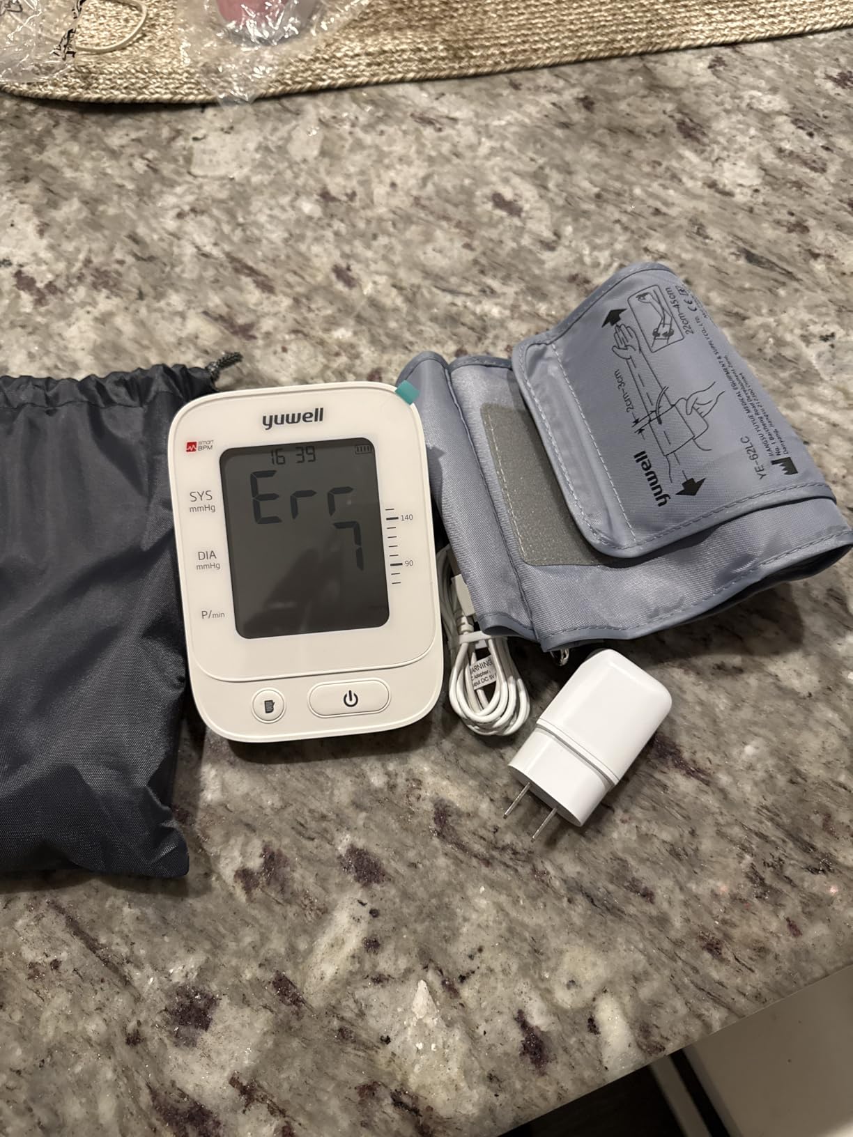 yuwell Blood Pressure Monitor, Large Upper Arm Blood Pressure Cuff, Digital Blood Pressure Machine for Home Use, Large Display, Stores 99 Readings, Voice Broadcasting with Power Adapter and Batteries customer photo 1