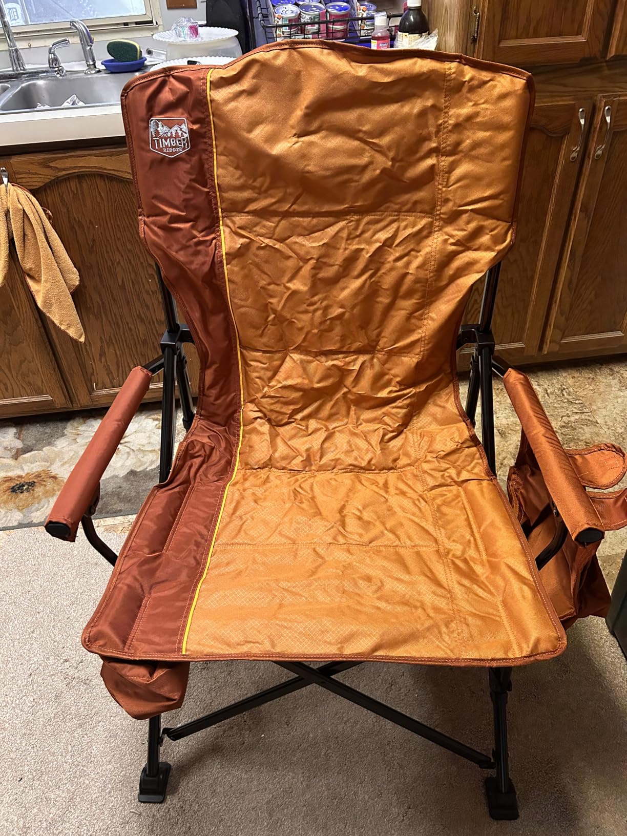 TIMBER RIDGE Oversized Folding Camping Chair High Back Heavy Duty for Adults Support up to 500lbs with Cup Holder, Side Pocket Cooler Bag customer photo 2