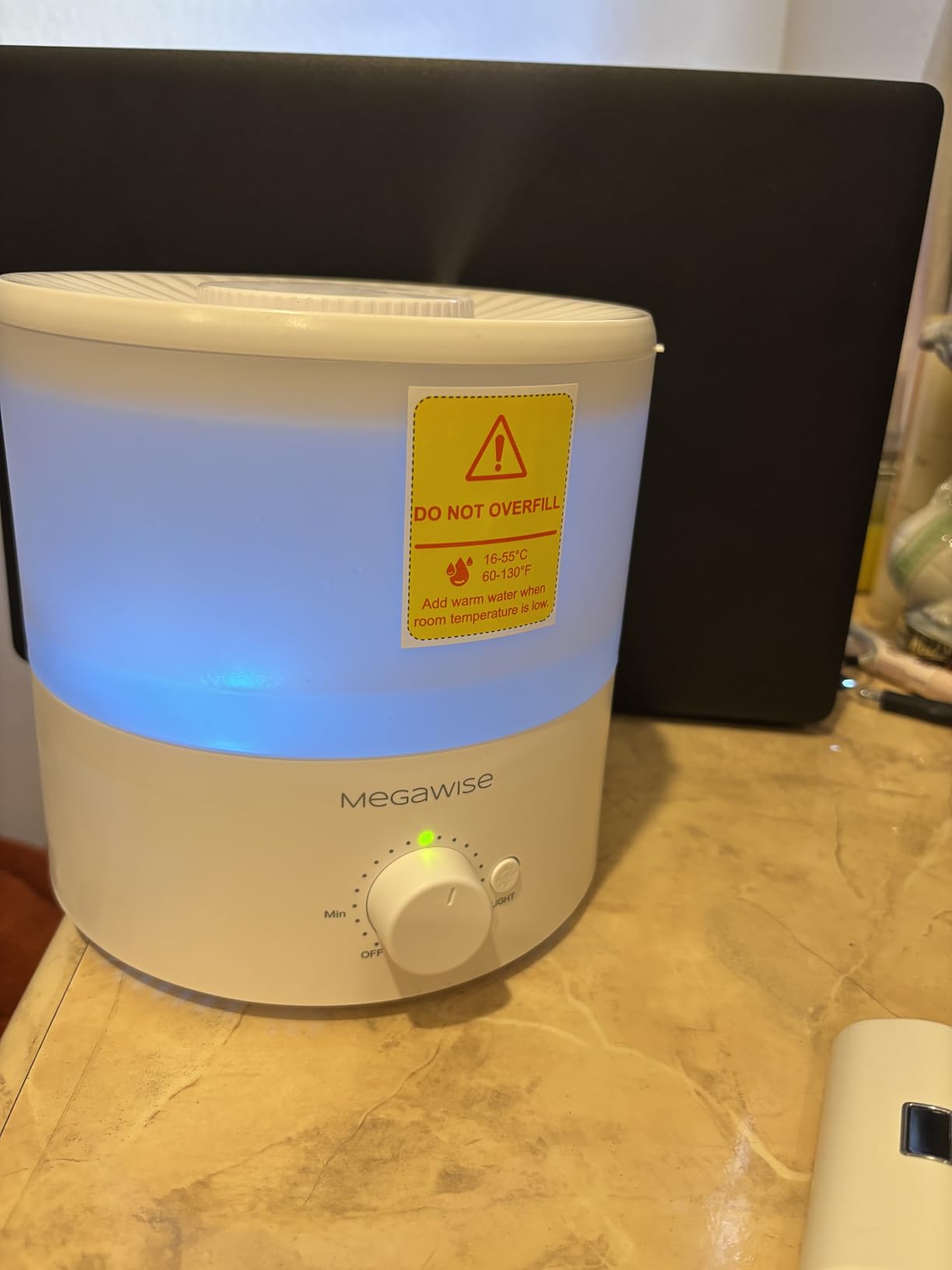MegaWise Ultrasonic Cool Mist Humidifier SK7620 - 1.5L Capacity, Whisper-Quiet Operation, Adjustable Mist Output, Auto Shut-Off - Ideal for Home, Office, Baby Room, and Bedroom customer photo 1