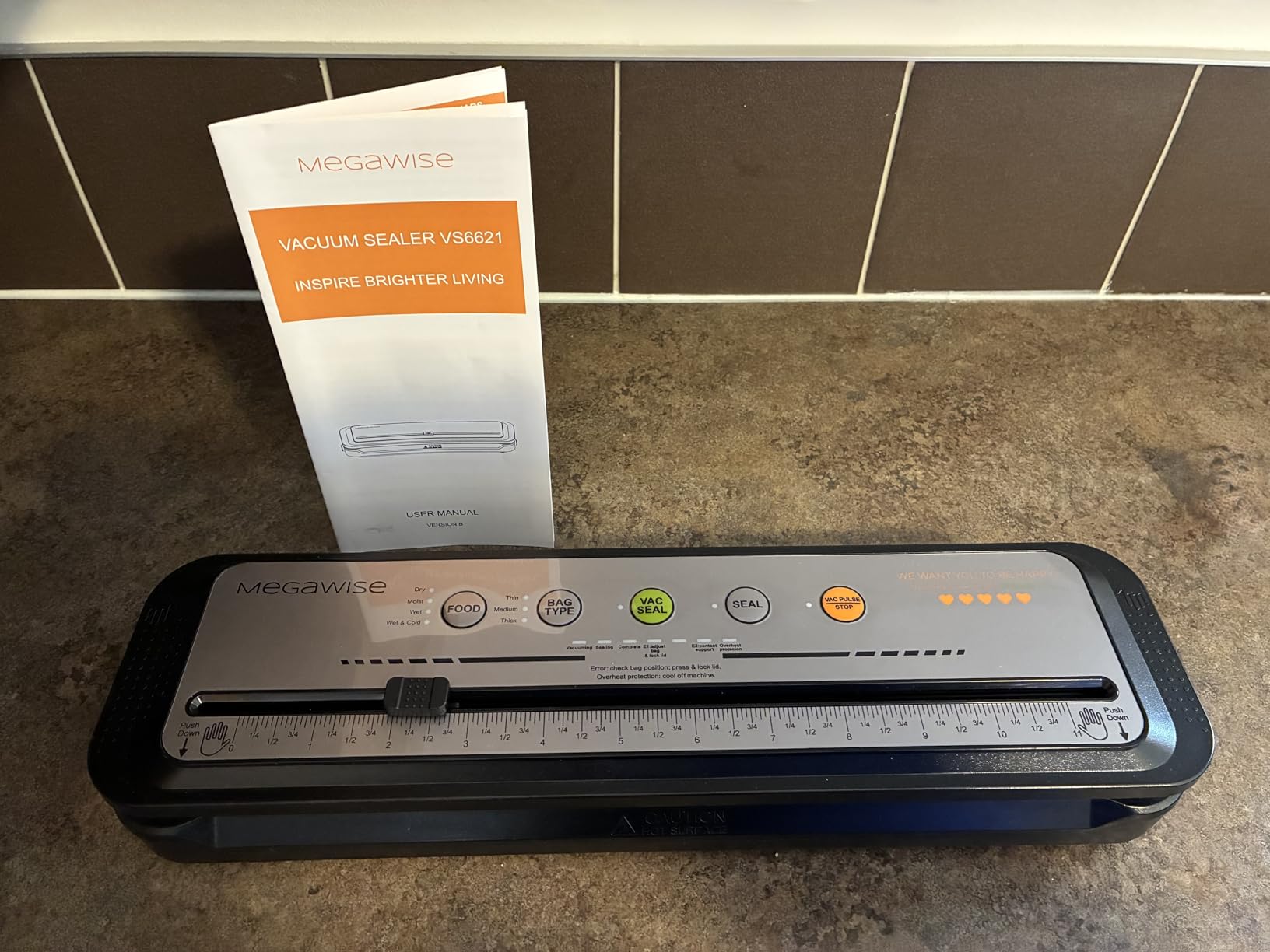 MegaWise Vacuum Sealer Machine | 80kPa Suction Power | Bags and Cutter Included | Compact One-Touch Automatic Food Sealer with External Vacuum System | Dry Moist Fresh Modes customer photo 1