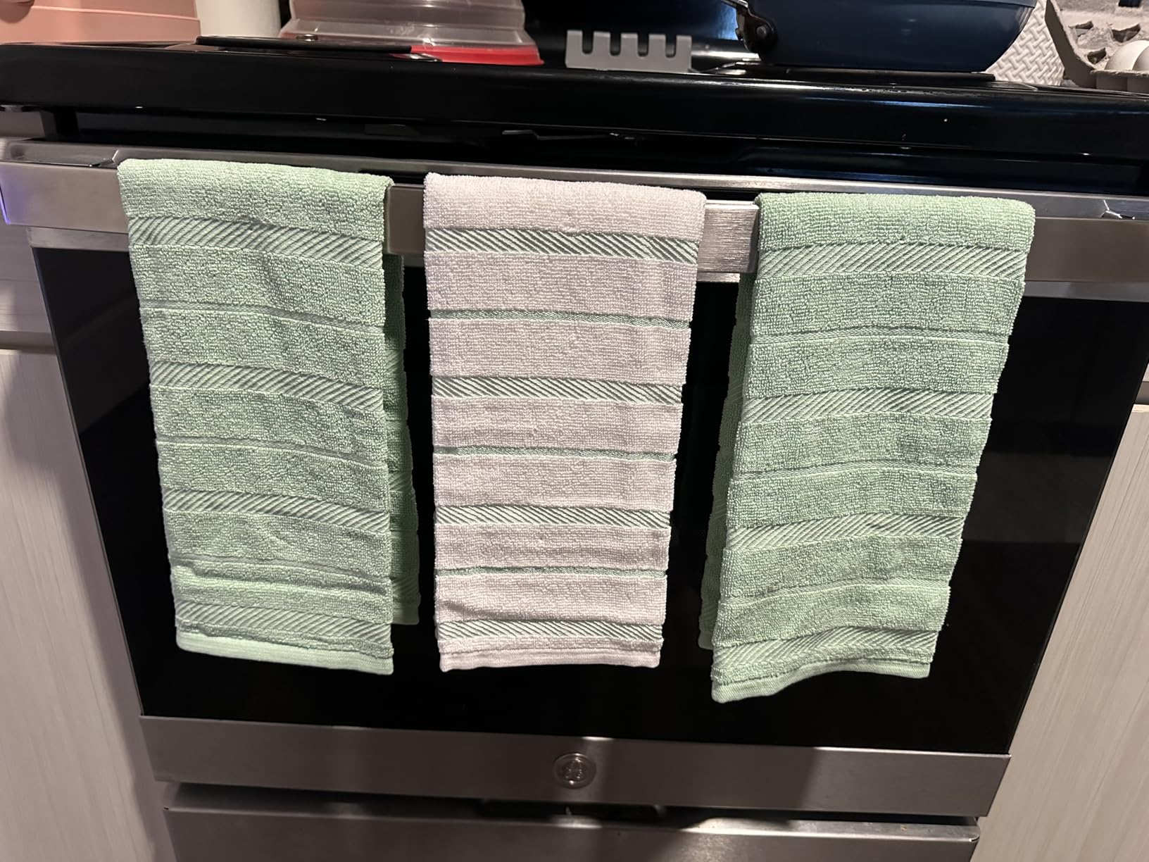 KitchenAid Albany Kitchen Towel 4-Pack Set, Milkshake Tan/White, 16x26 customer photo 1