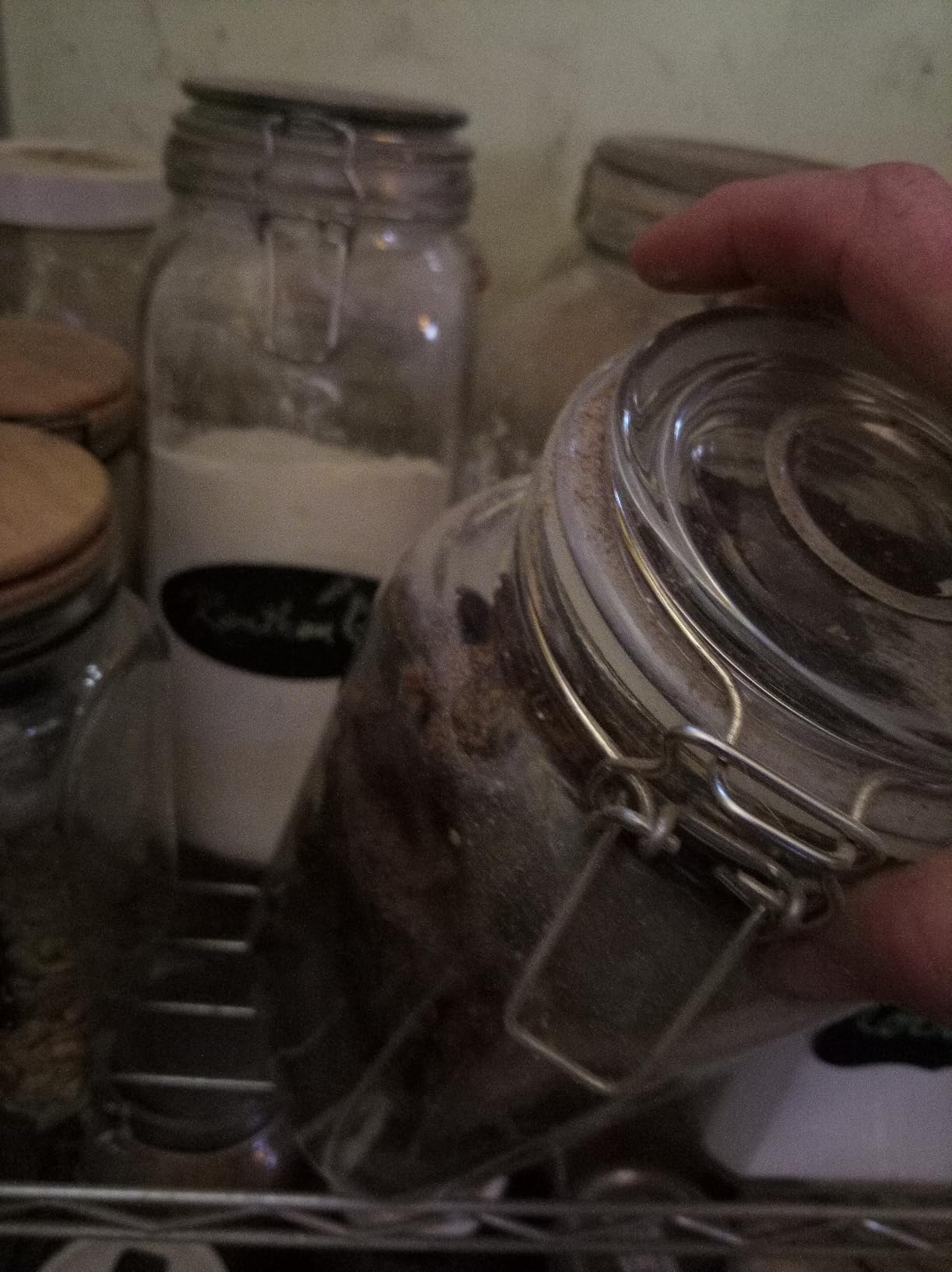 Vtopmart 78oz Glass Food Storage Jars with Airtight Clamp Lids, 3 Pack Large Kitchen Canisters for Flour, Cereal, Coffee, Pasta and Canning, Square Mason Jar with 8 Chalkboard Labels customer photo 2