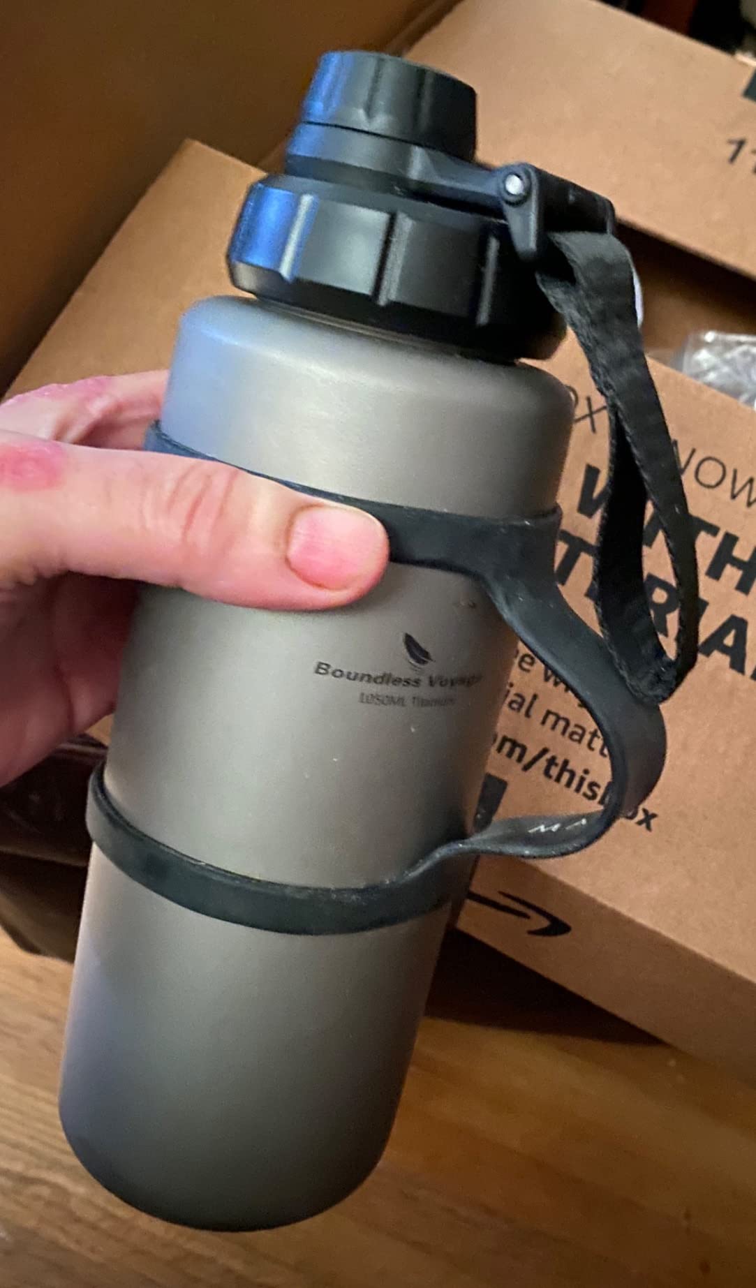 Boundless Voyage Titanium Sport Water Bottle 35.5 fl oz 1050ml Ultralight Leakproof for Outdoor Camping Hiking customer photo 2