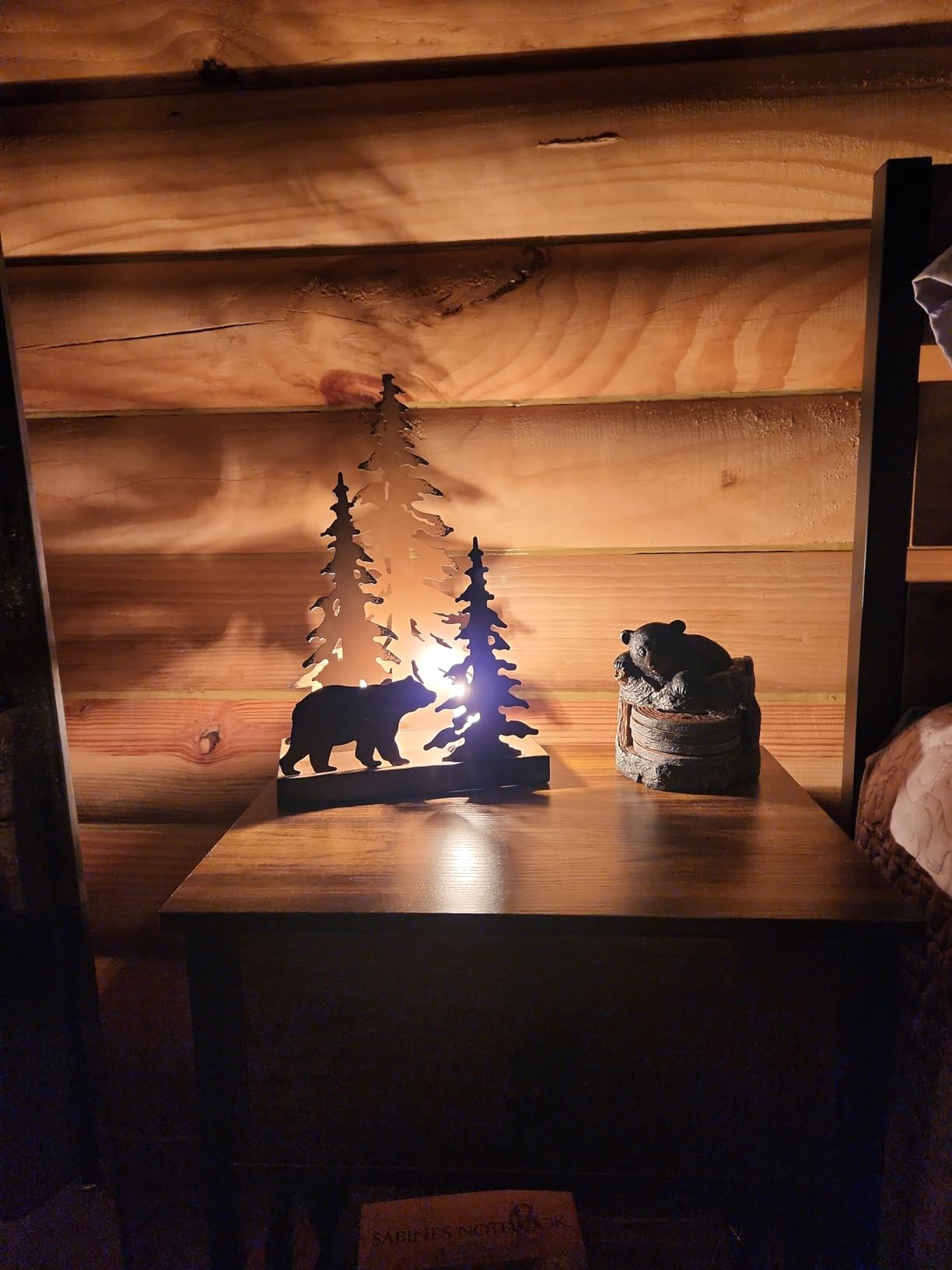 Rustic Metal Bear Silhouette Table Lamp - Forest-Inspired Night Light for Cabin customer photo 1