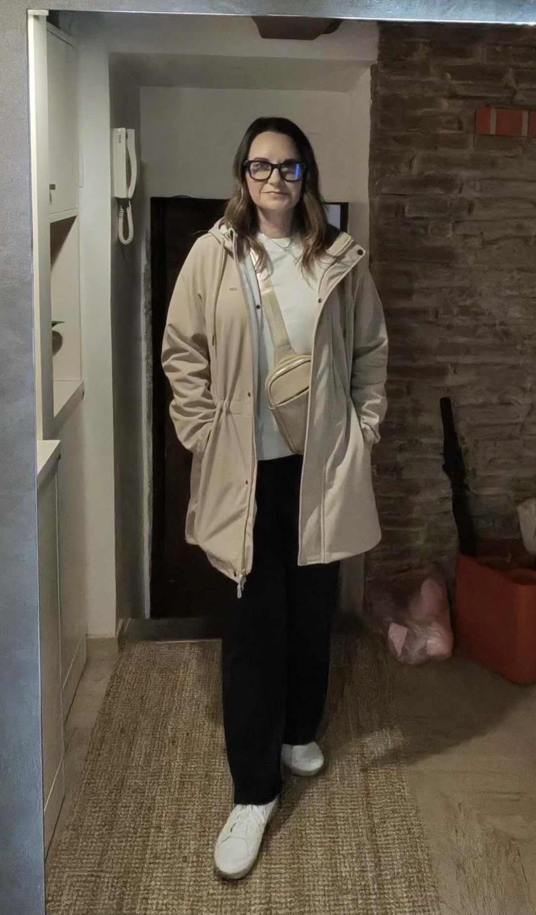 33,000ft Women's Softshell Long Jacket with Hood Fleece Lined Windproof Warm up Waterproof Windbreaker customer photo 1