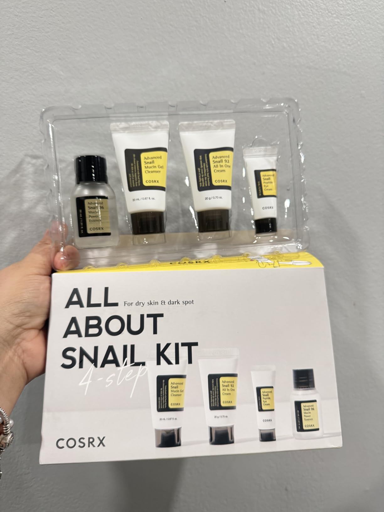 COSRX All About Snail Mucin Korean Skin Care Set, Mini Travel Essentials, Travel Size Gift Set with Snail Mucin Face Wash, Serum, Moisturizer & Eye Cream, Rejuvenating Kit customer photo 2