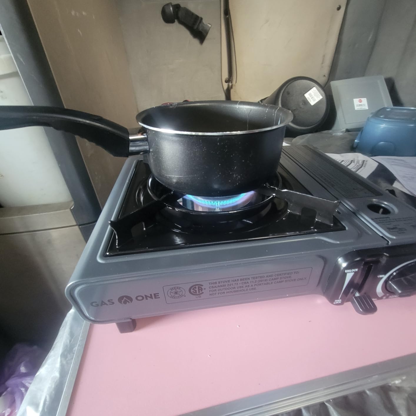 Gas One Portable Butane Camping Stove with Case: Automatic Ignition, Precise Heat Control - Camping & Tailgating and Outdoor Cooking customer photo 1