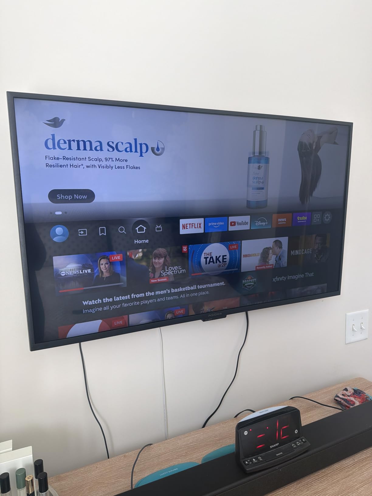 No Stud TV Wall Mount, Drywall Studless TV Hanger No Damage, No Drill, Non Screws, Dry Wall Flat Screen TVs Easy Install Bar Bracket fits VESA 12-55 inch TVs up to 99 lbs, Include Hardware Levels customer photo 1