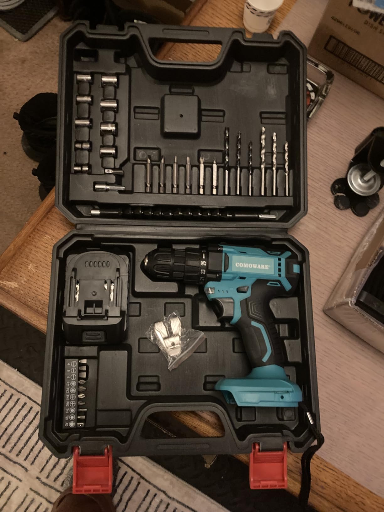 COMOWARE 20V Cordless Drill, Electric Power Drill Set with 1 Battery & Charger, 3/8