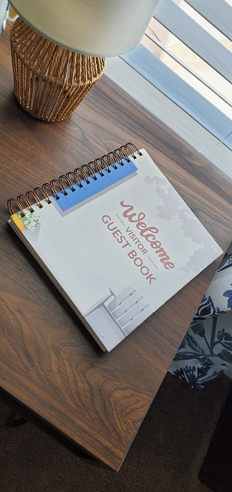 Guest Book for Rental House - Vacation Home - Short Term Rentals, Host Essentials, Spiral Hardcover Welcome Log for Airbnbs- 200 Pages (White/Blue) customer photo 1