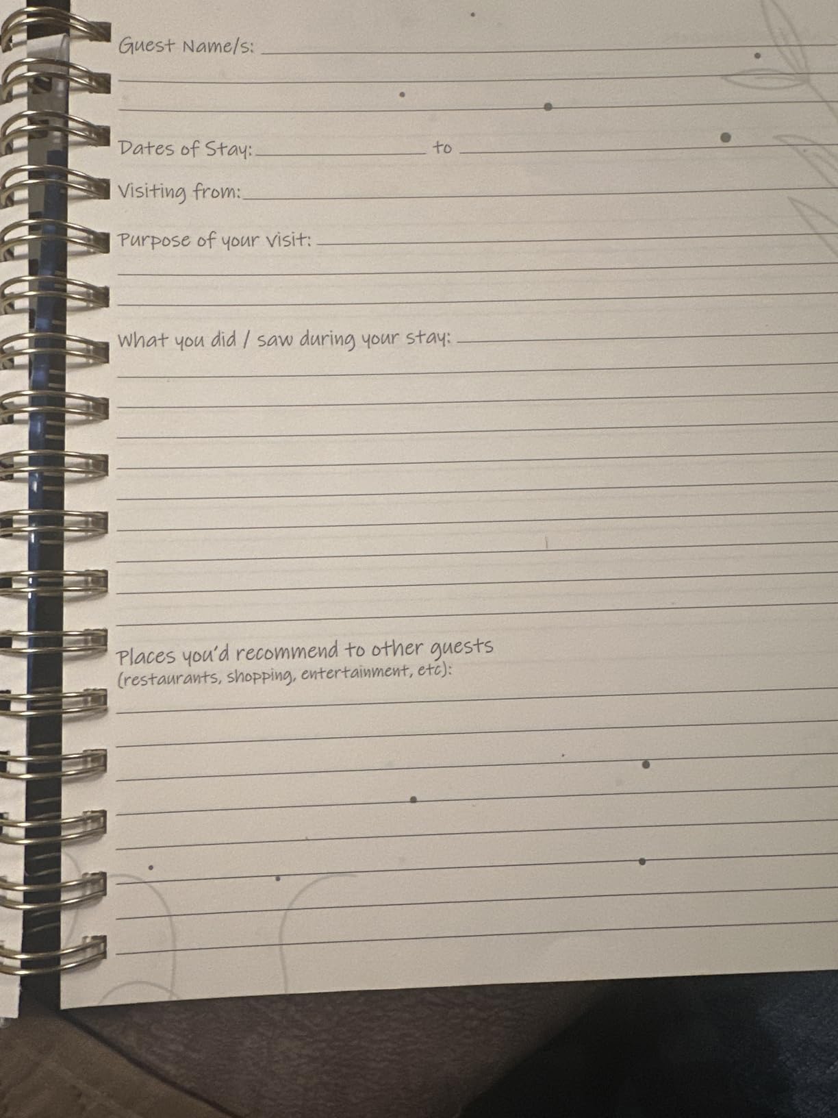 Guest Book for Rental House - Vacation Home - Short Term Rentals, Host Essentials, Spiral Hardcover Welcome Log for Airbnbs- 200 Pages (White/Blue) customer photo 2