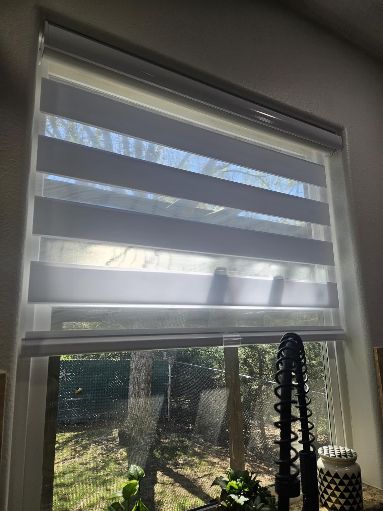 Persilux Cordless Zebra Blinds for Windows Free-Stop Roller Windows Shades (24 W X 72 H, White) Dual Layer Light Control for Day and Night customer photo 1